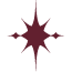 A simple, dark brown star-shaped object with irregular points.