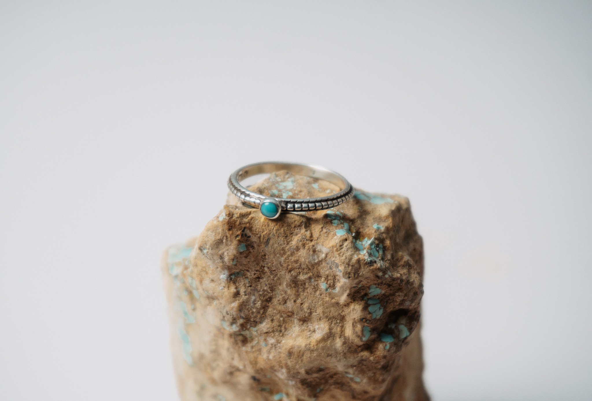 3mm Turquoise Silver Ring