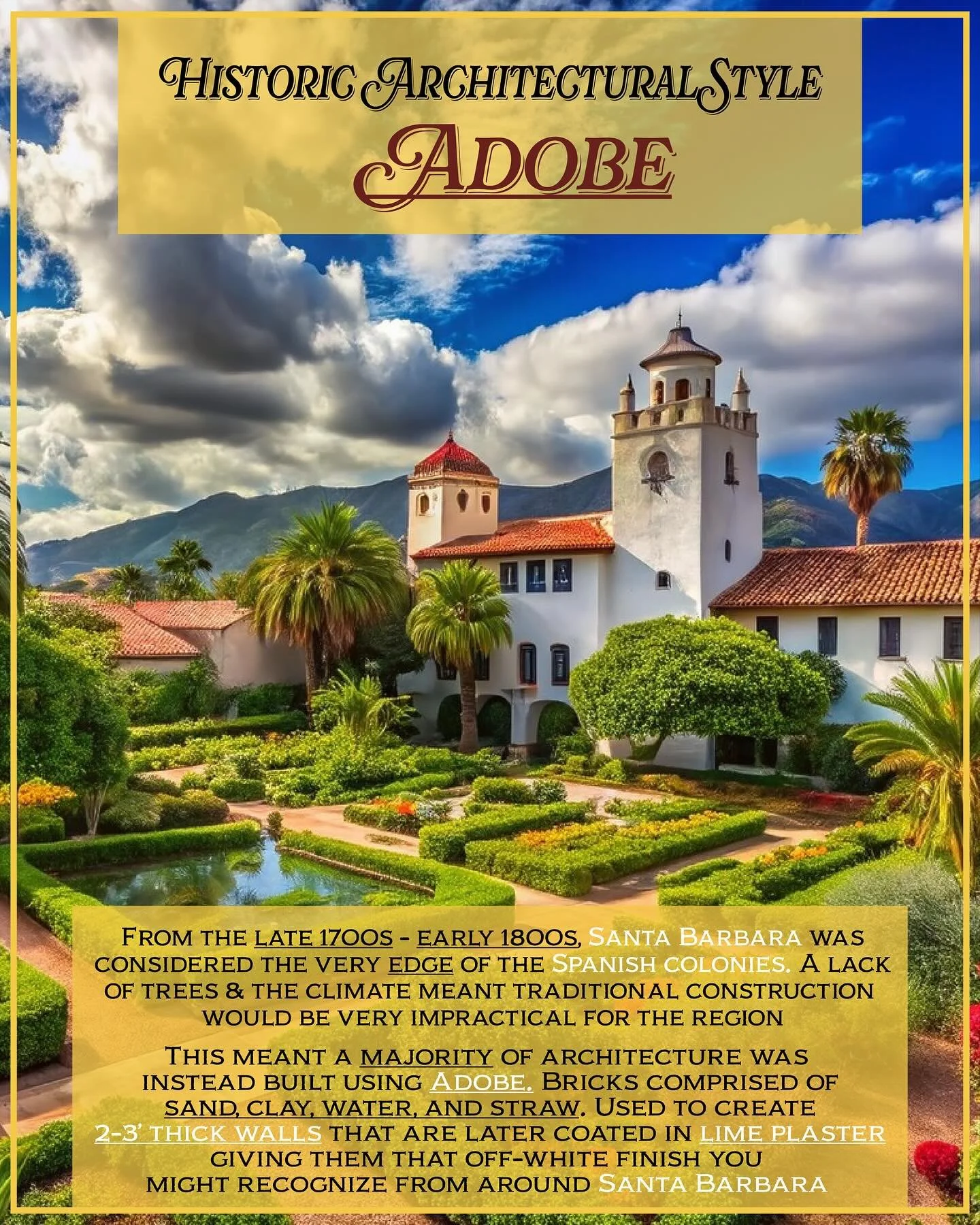 Adobe Architectural style is very popular in the Sonny hills of Southern California. Native to natural building styles these homes served purpose over aesthetic. #concrete #construction #concretecontractor #montecito