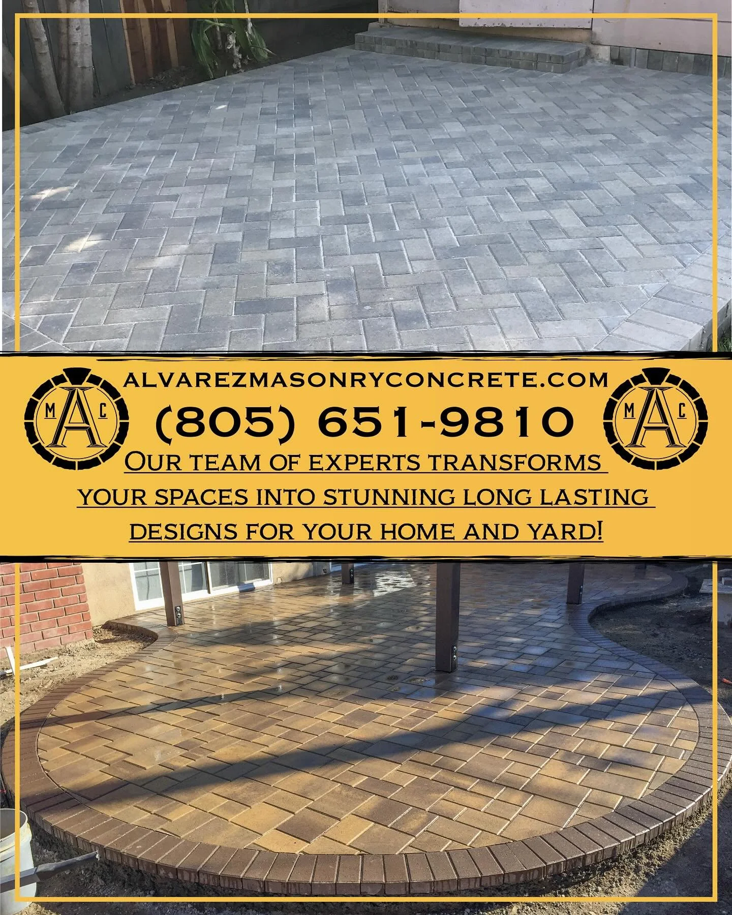 Pavers are a great way to transform your space. Hire the right team and add more value not problems #concrete #construction #concretecontractor #ventura