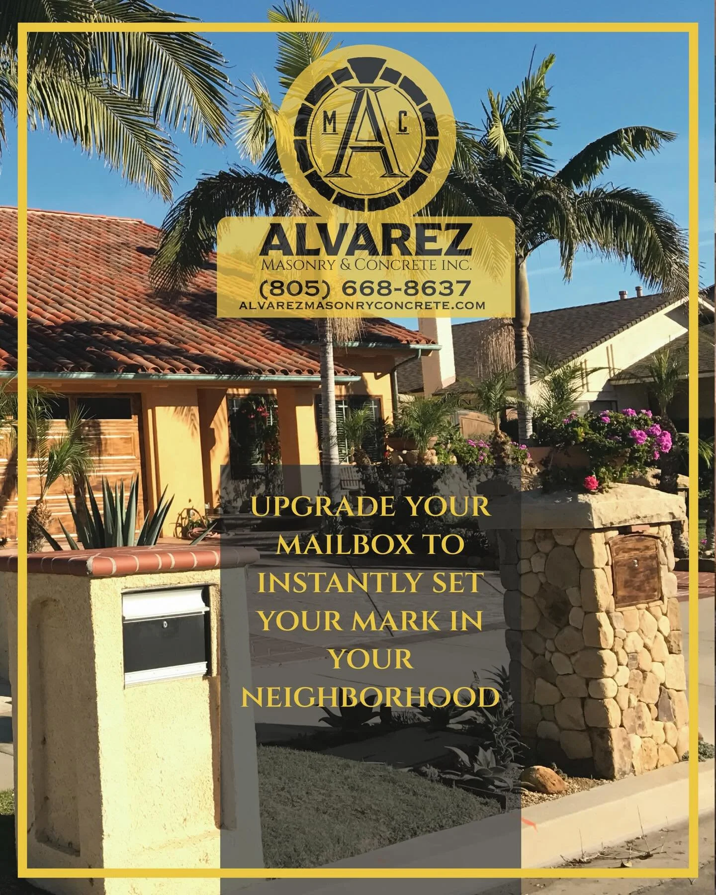 Upgrade your mailbox and be the talk of the neighborhood! Many materials to choose from and the right design to make your home stand out. #concrete #construction #concretecontractor #montecito