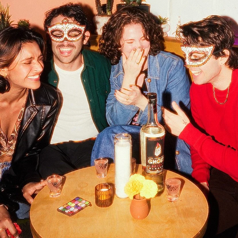Good friends. Spicy margs. A little mischief. That&rsquo;s the Ghost spirit. 👻🌶️ #GhostTequila #hauntedhappyhour #spicytequila #halloween  #spicymargaritas