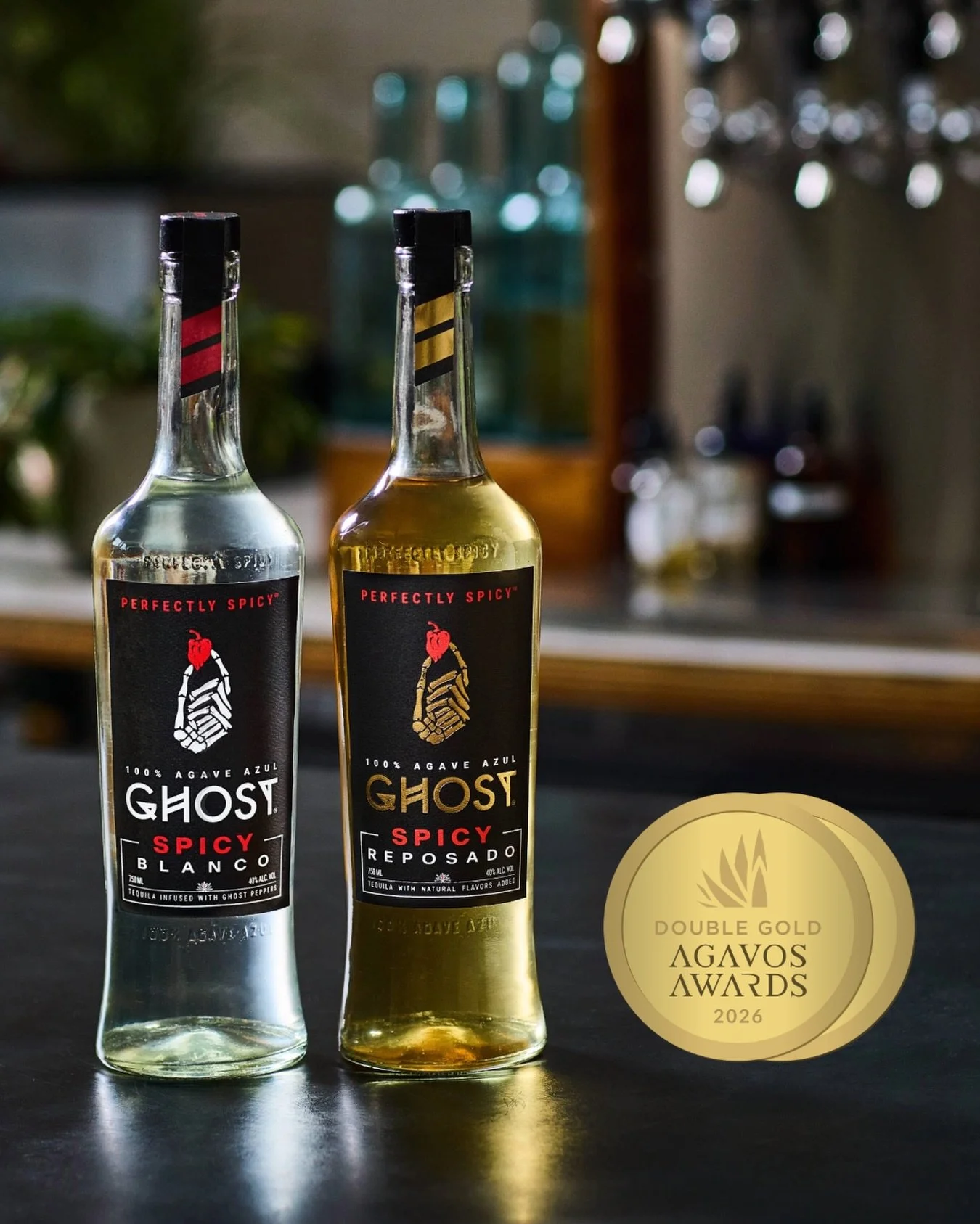Perfectly Spicy&reg; AND award-winning tequila. We&rsquo;re pleased to announce that Ghost Tequila Blanco and Reposado each won Double Gold, the highest award category, at the 2026 Agavos Awards.