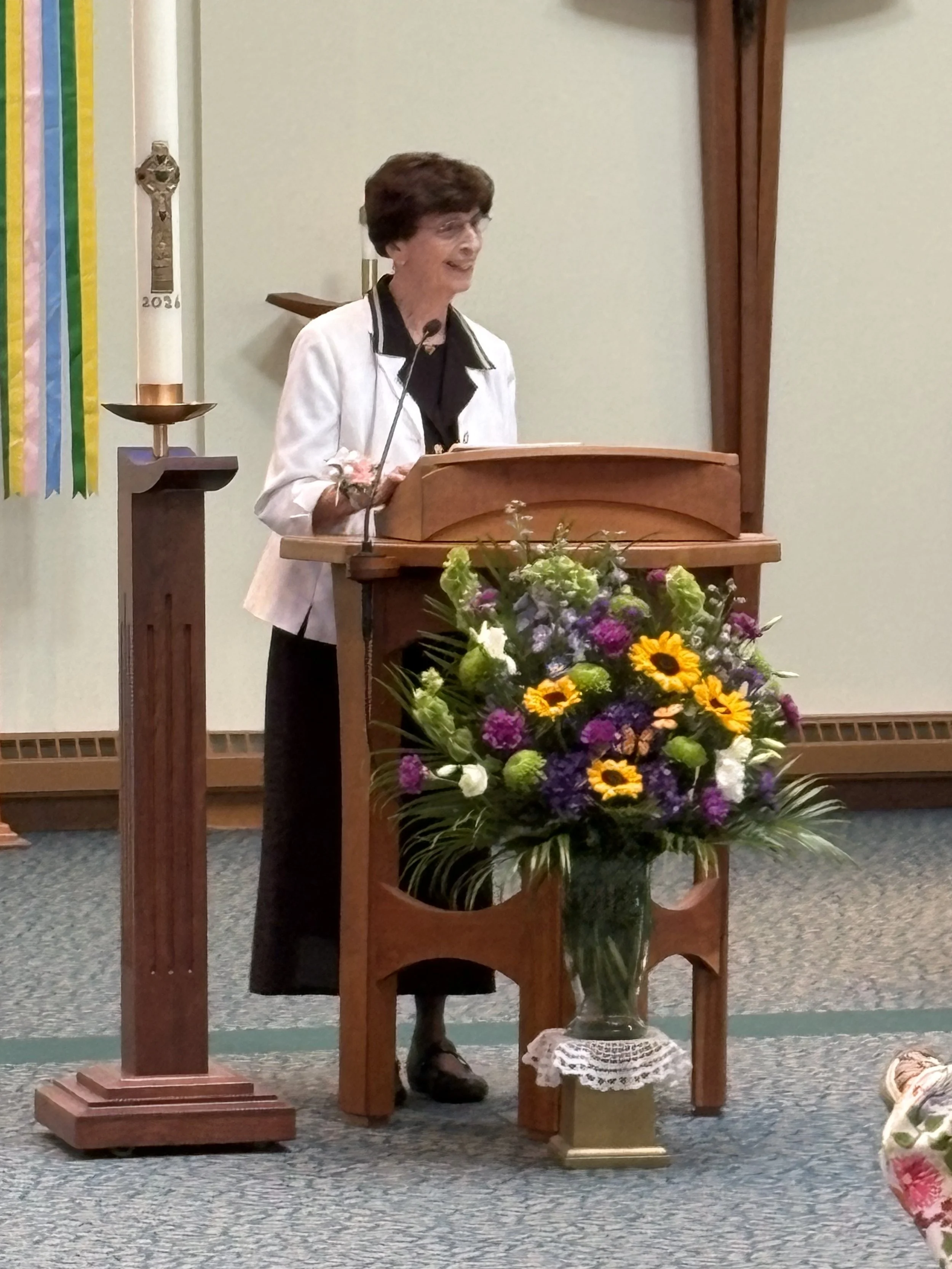 Sister Janice Morgan giving the Welcome