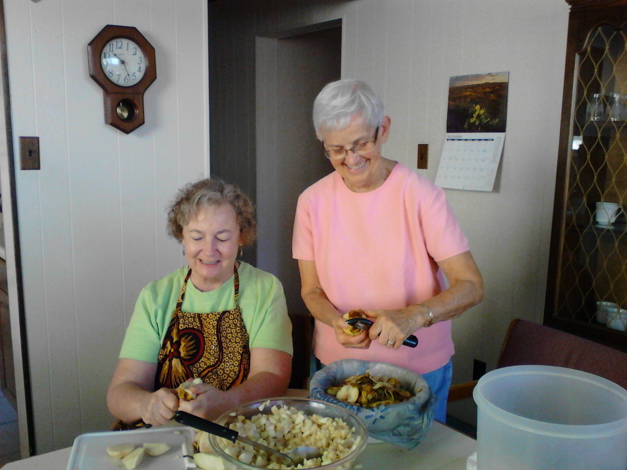 Sisters Phyllis Tierney  volunteering at Annunciation House in December 2016