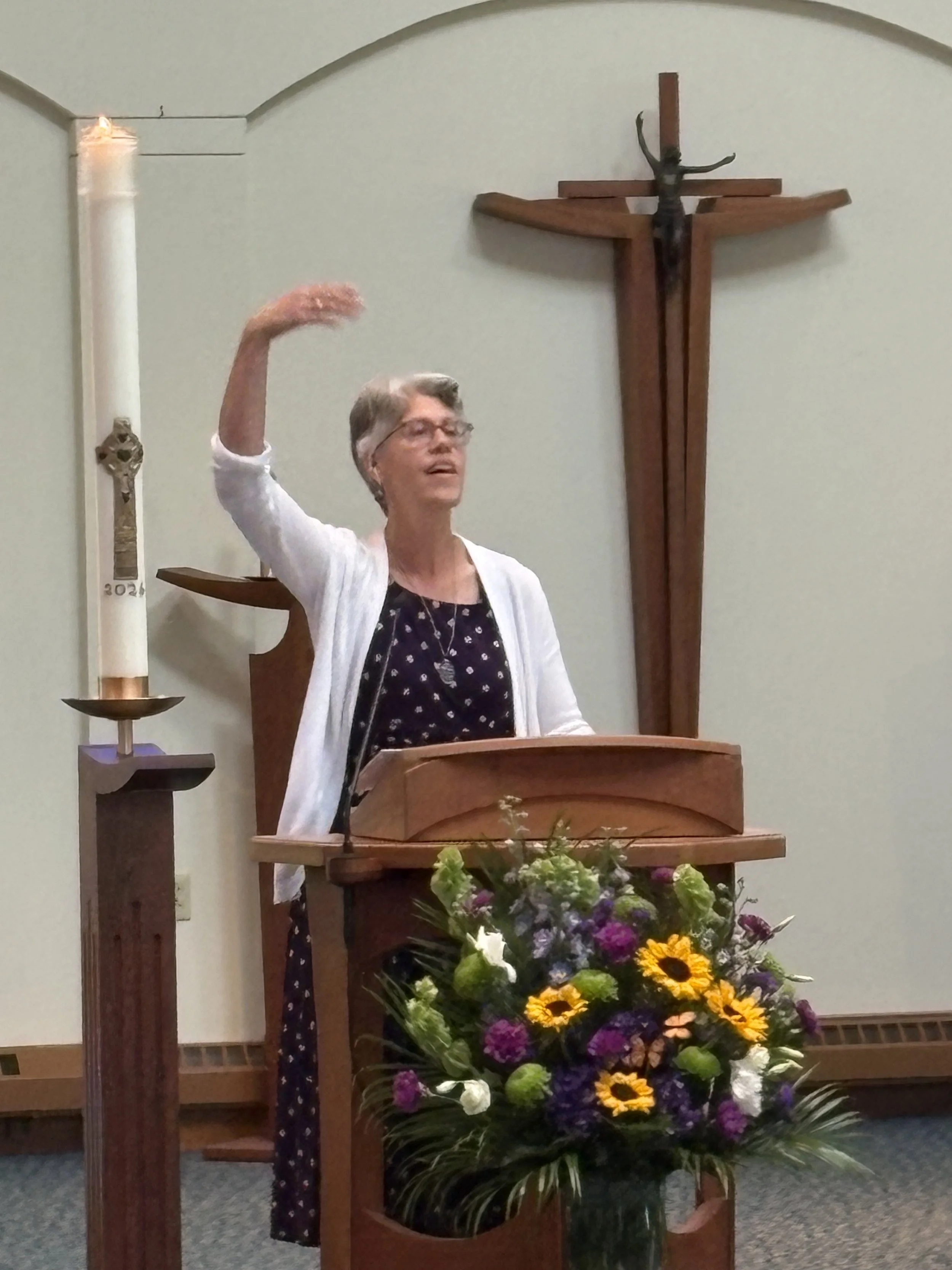 Sister Anita Kurowski serving as Cantor