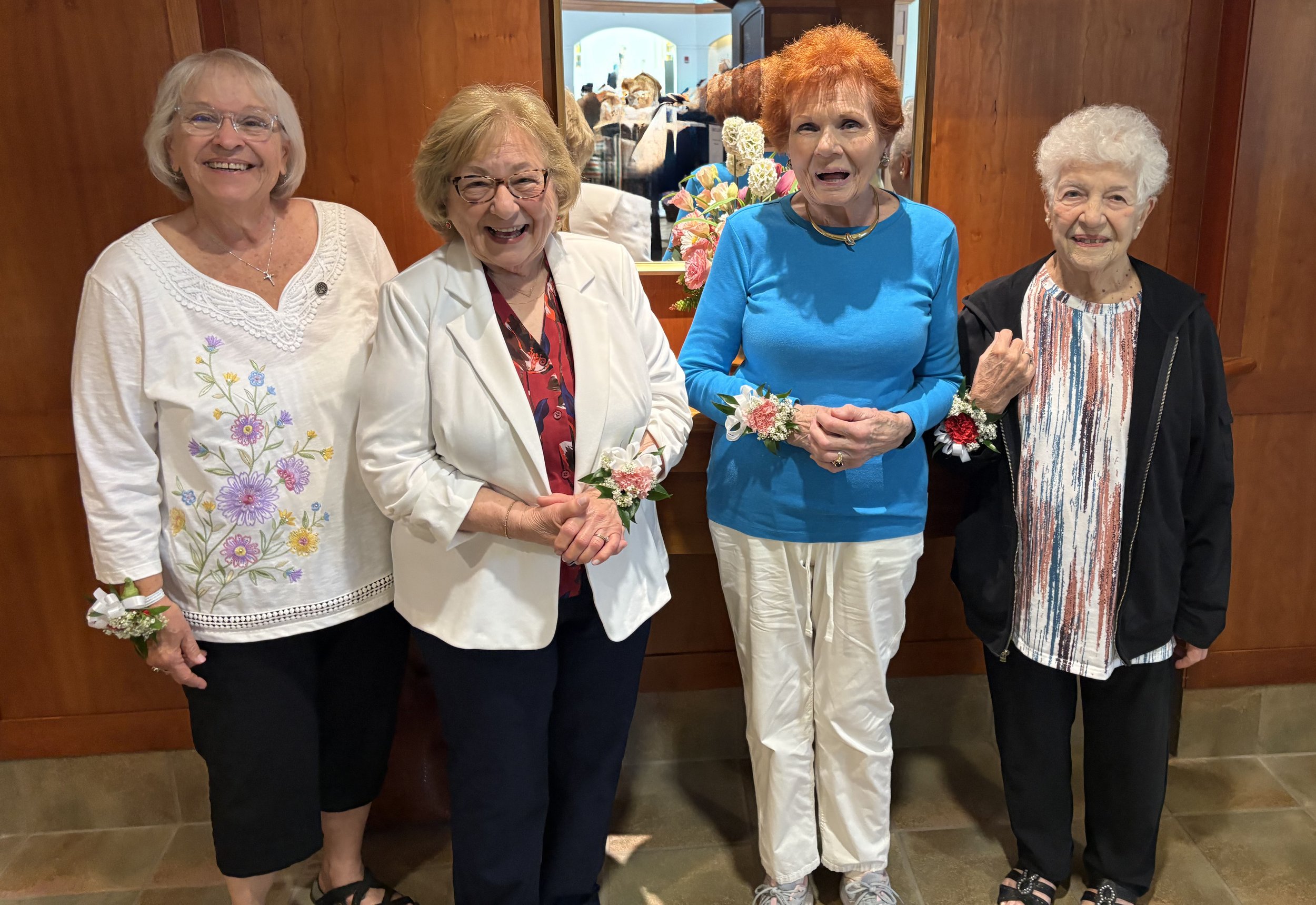 SSJ Associates (l-r): Mary Markle (10 Years), Barbara Limoncelli (20 Years), Eileen Mary Daly (15 Years), and Theresa Augsbury (30 Years)

Not pictured: Mary Ann Eichenlaub (35 Years), Barbara Phenes (25 Years), Milena Liccione (20 Years); and Theres