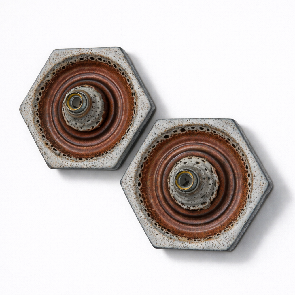 MODERNIST GERMAN CERAMIC 'FAT LAVA' WALL LIGHT, 1970s