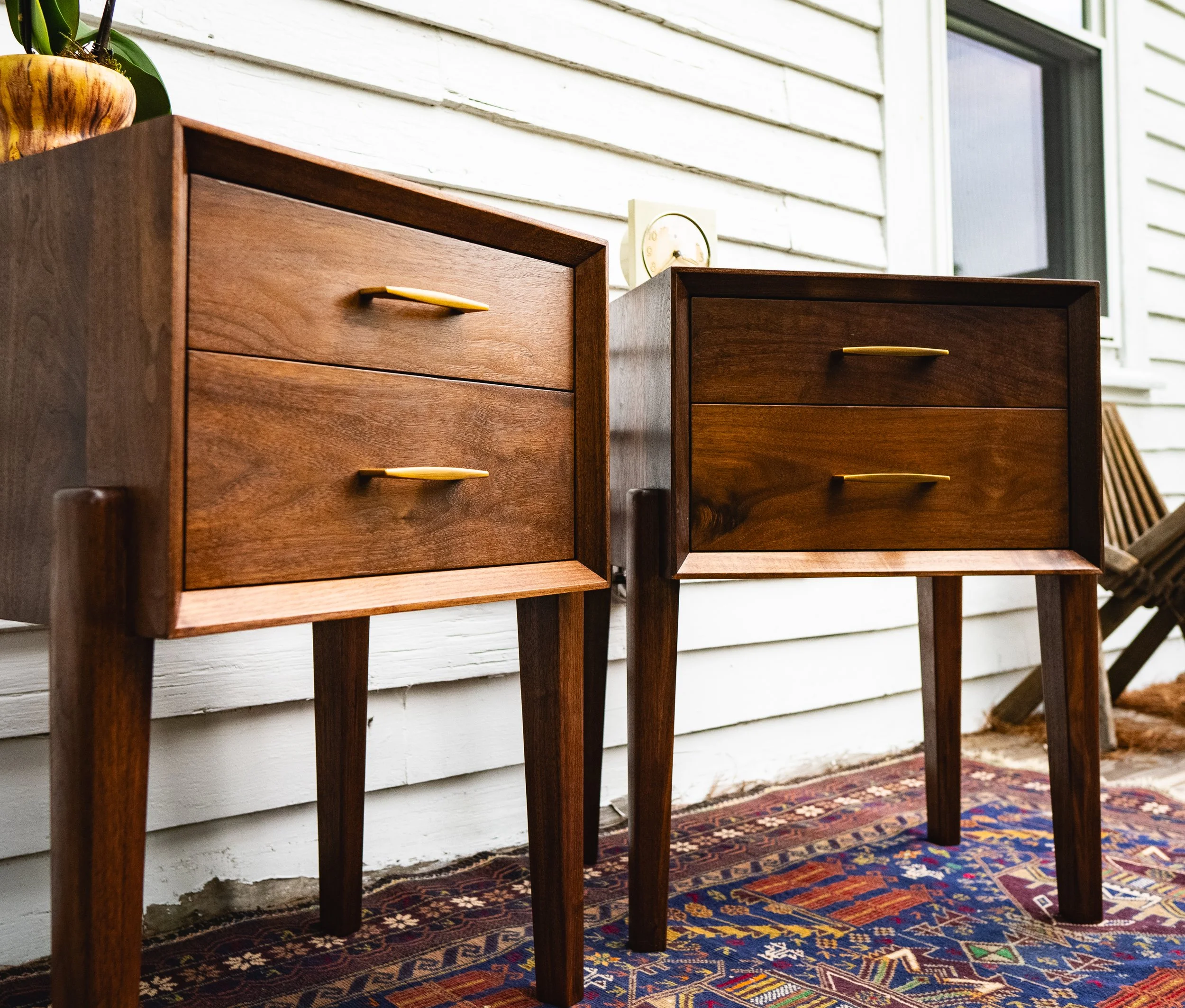 Walnut nightstand set
