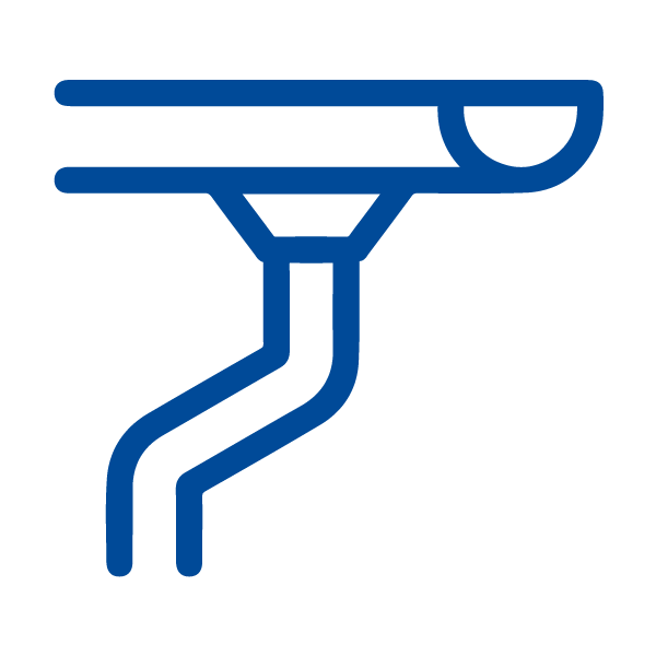 Blue Gutters Line Art Icon