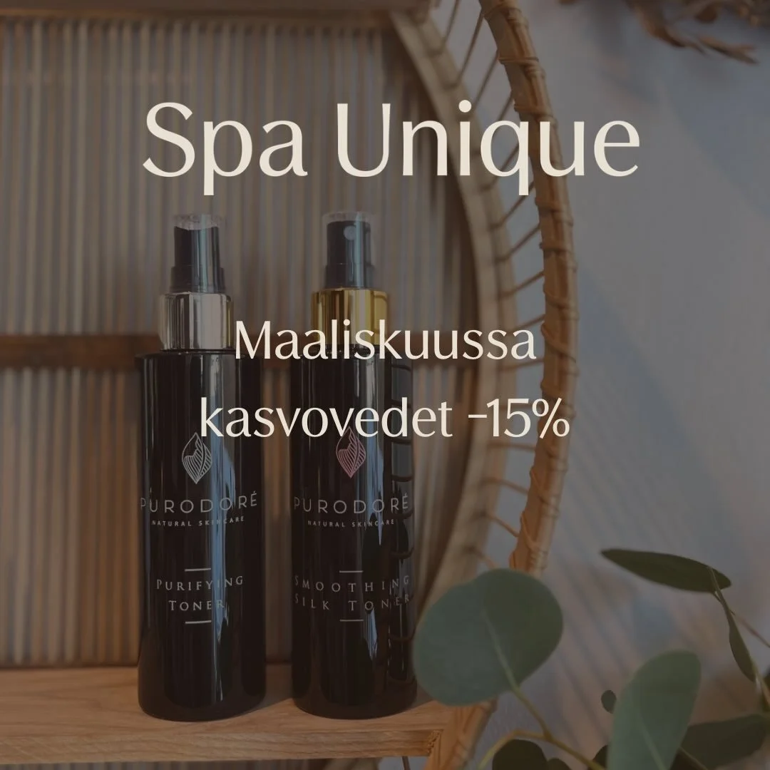 Maaliskuussa kasvovedet -15%!
 
Kasvovesi on ihonhoitorutiinissa puhdistuksen j&auml;lkeen se ensimm&auml;inen vaihe. Vesim&auml;inen kosteus valmistelee ihon seuraavia tuotteita varten ja tehostaa niiden ominaisuuksia.💧
Kasvovett&auml; voi suihkia 