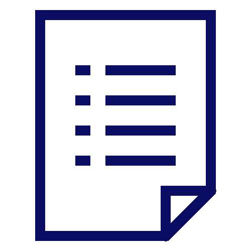 Icon of a checklist or document with multiple bullet points and a folded corner.