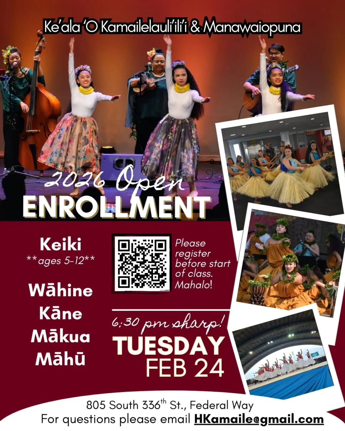 We welcome all ages, wahine, kāne, and māhū&mdash;
all experience levels, and all who wish to connect with, learn from, and live Hawaiian culture with respect and intention.

Our hālau is a living bridge between the wisdom of our kūpuna and the prese