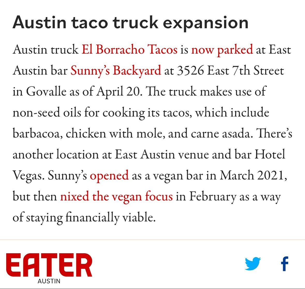 Our very first @eateraustin mention! 🖤🌮🤟💀