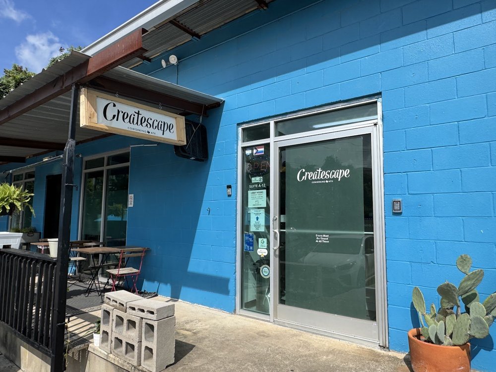 Createscape's real storefront and entrance in East Austin