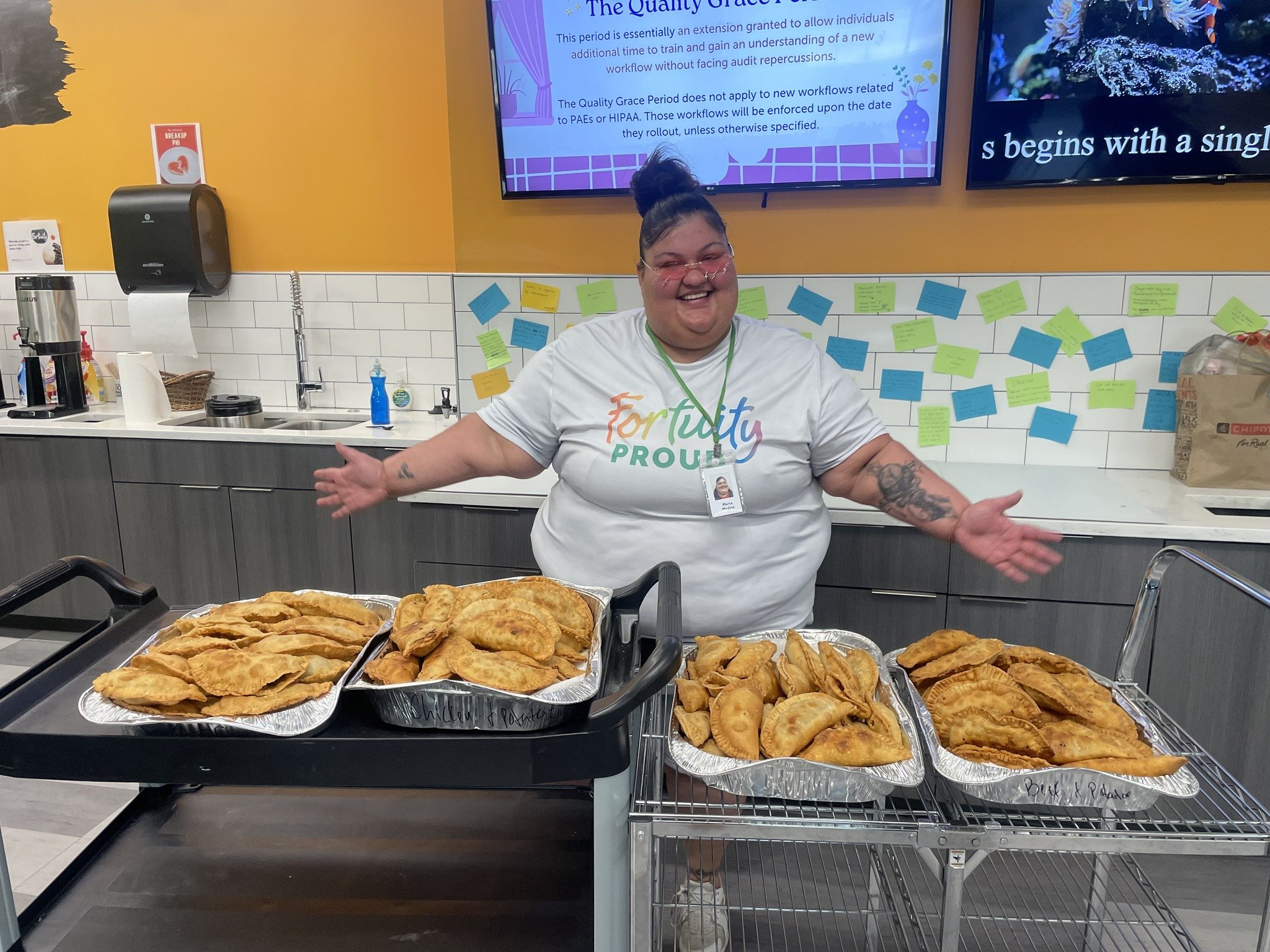 Did you celebrate National Empanada Day on Monday? 🥟 We sure did at Fortuity! 

One of our amazing Team Leads, Marta, treated us to her homemade delicious empanadas. Marta put her heart and soul into making roughly 100 tasty empanadas for the team! 