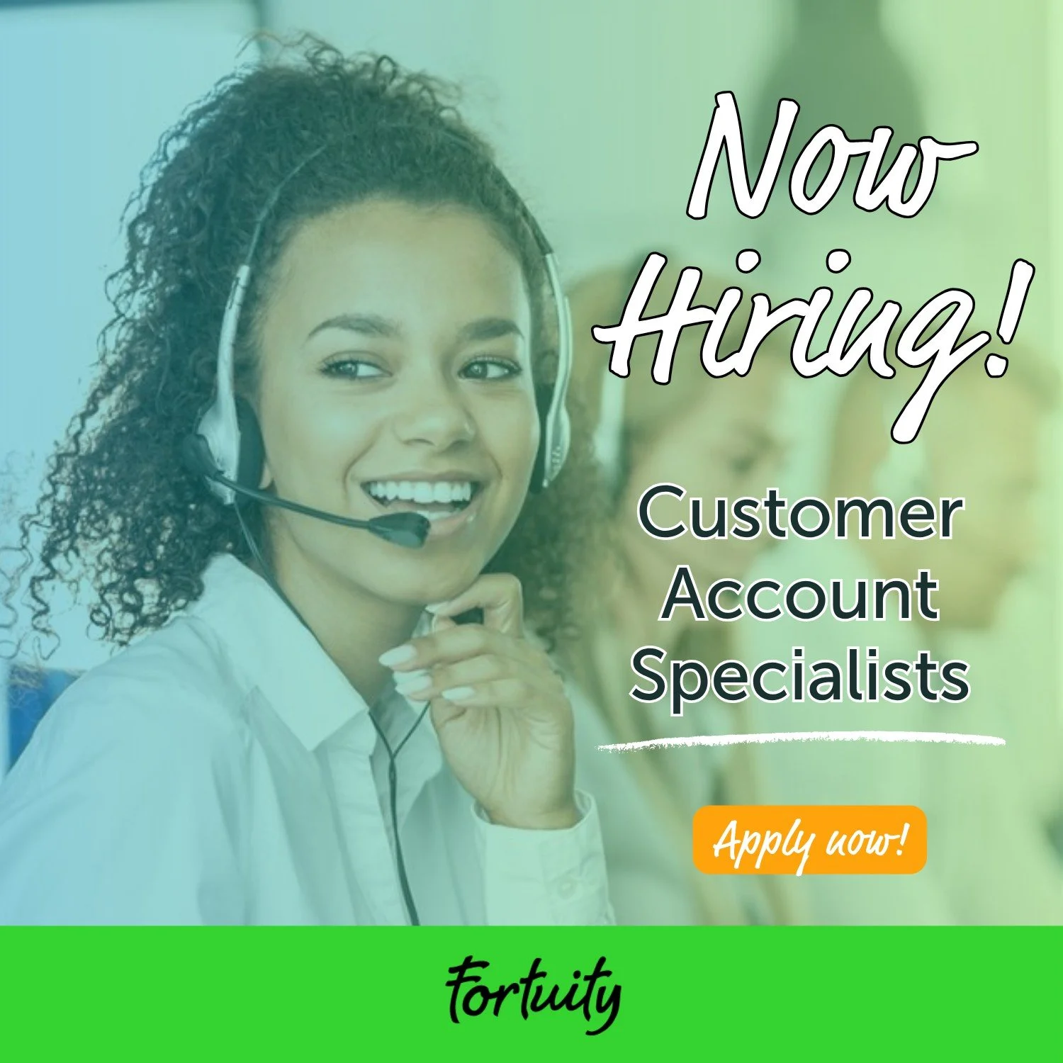 Now Hiring: Customer Account Specialists!
Fortuity is currently hiring Customer Account Specialists to support an upcoming Bank Conversion Project&mdash;and we&rsquo;re looking for individuals ready to make an impact.
We're offering full-time opportu