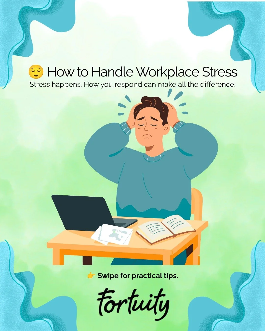 😌 How to Handle Workplace Stress

Everyone experiences stressful days at work.

The good news? Small habits can help you stay focused, resilient, and prepared when challenges arise.

A few tips to remember:
✅ Pause and reset
✅ Focus on what you can 