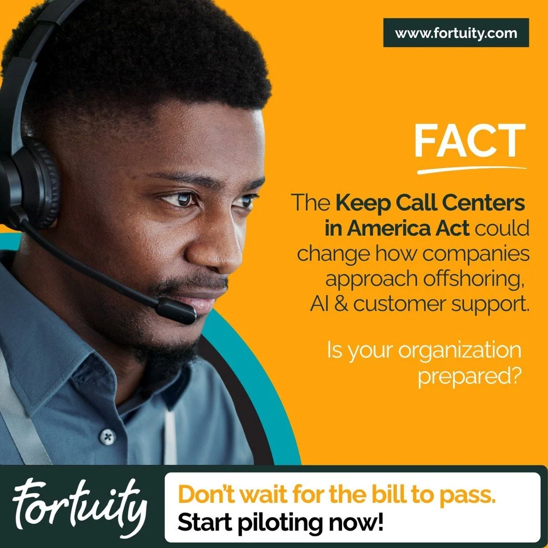 Did you know? 👀

A bipartisan bill in Congress could bring new requirements around offshoring, AI transparency and customer choice to contact center operations.

The Keep Call Centers in America Act of 2025 (S. 2495) includes proposals addressing wh
