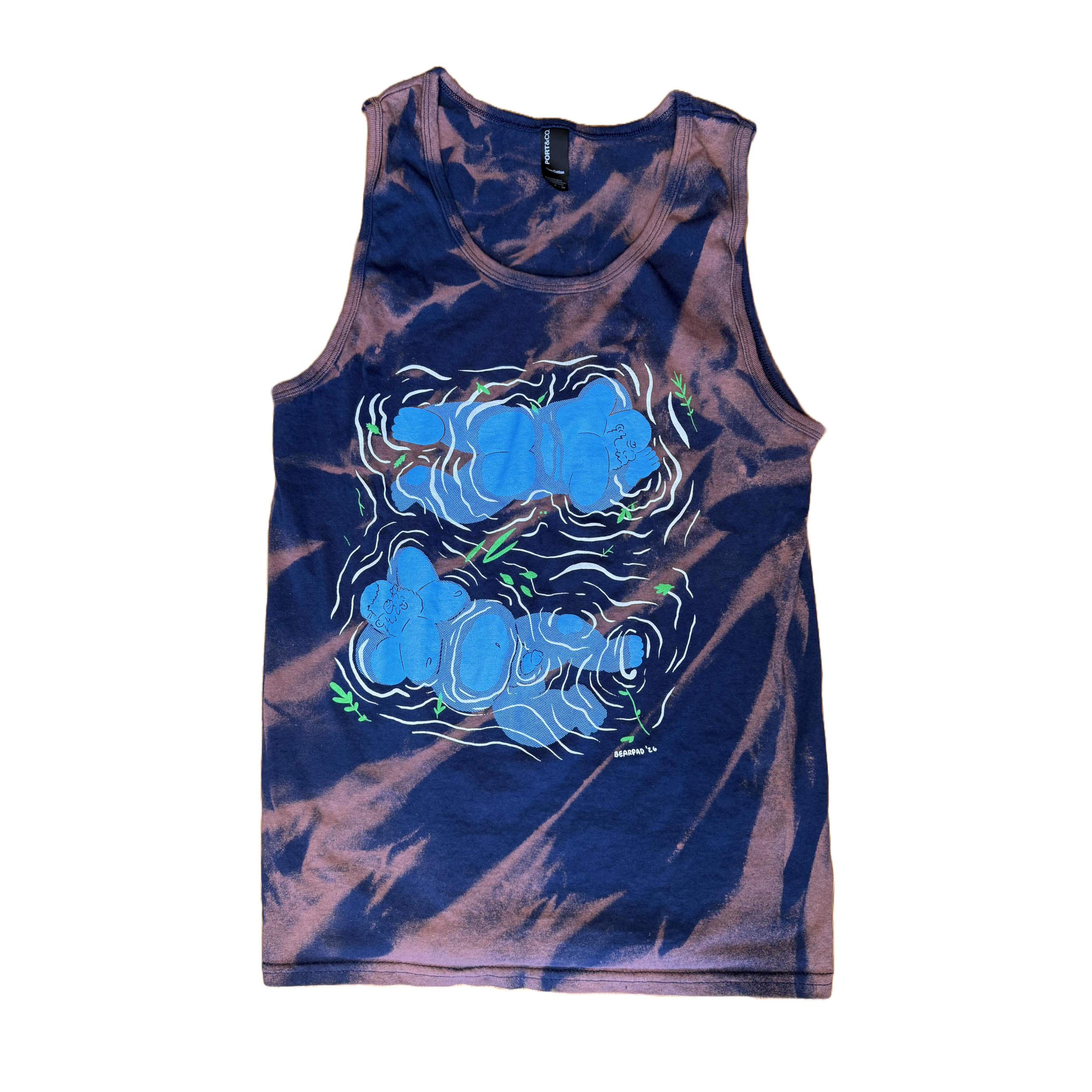 RIVER BUBS DARK BLUE BLEACH DYE TANK