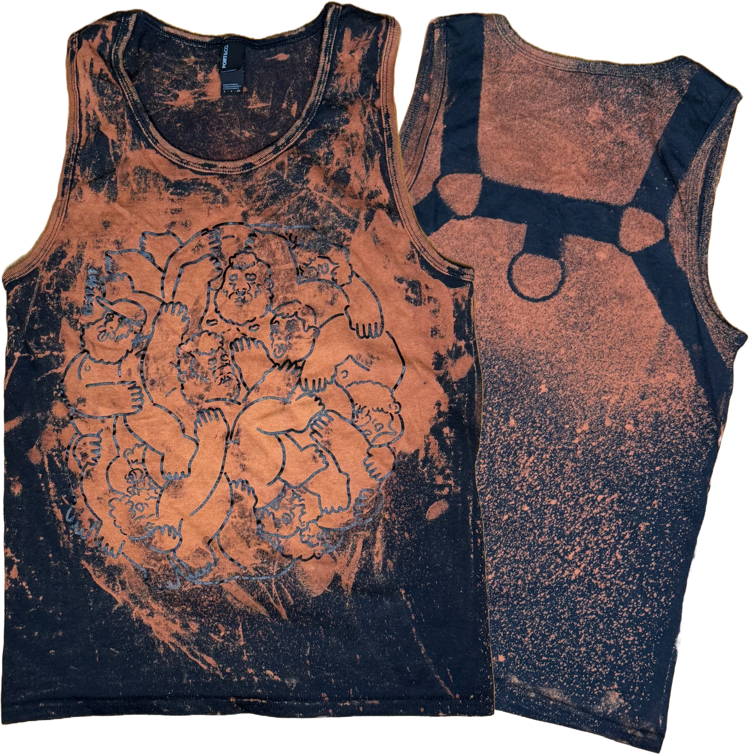 BEARPILE - BLACK ON BLACK - HARNESS BLEACH TANK TOP
