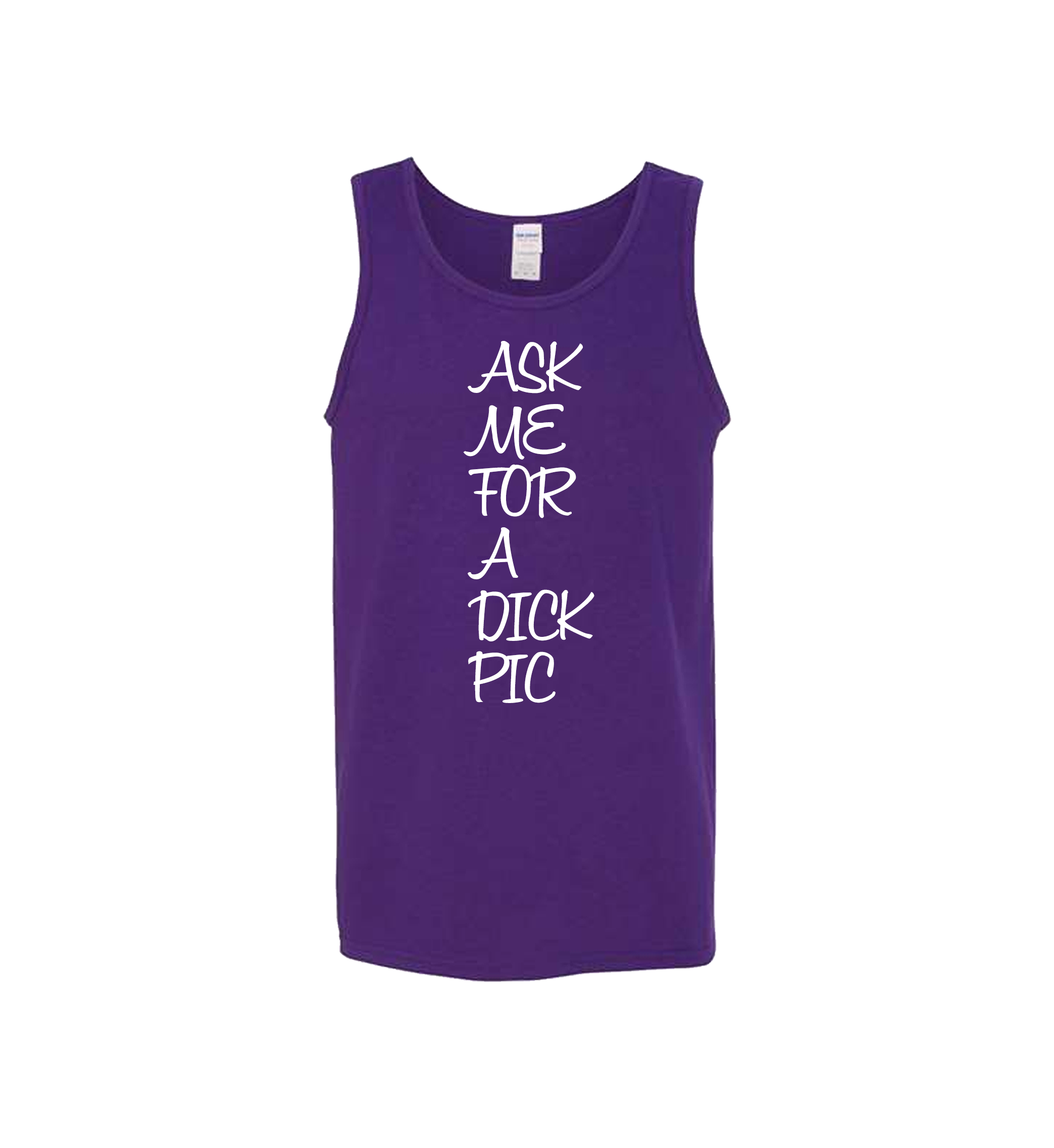 Heather Purple - "Ask me for a Dick Pic" Tank-Top