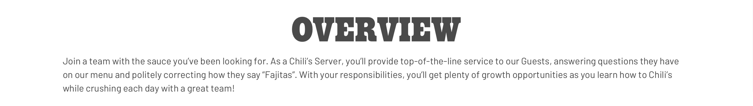 Career Site Job Overview Intro