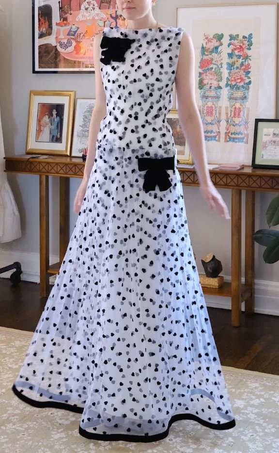 Rodarte Fall 2019 Black Velvet Heart Tulle Gown (US 0)  Double Happiness  Bridal