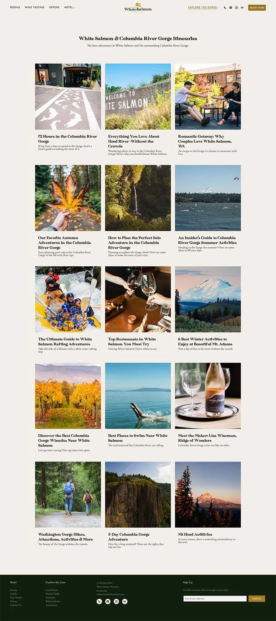 A snapshot of a blog category page