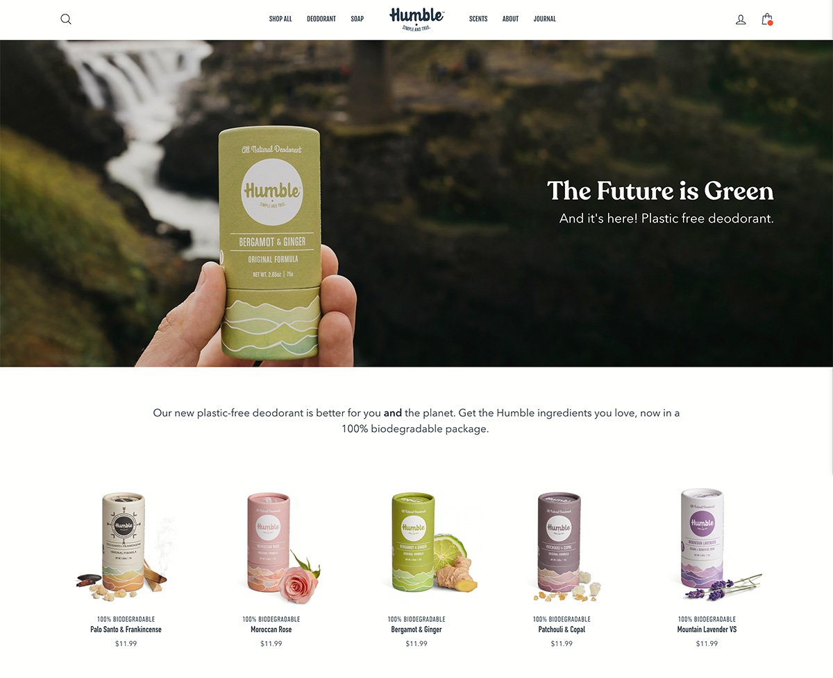 Plastic free deodorant release landing page