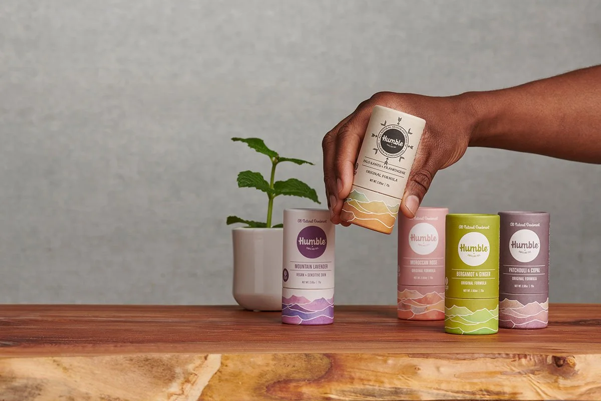 Plastic free deodorant on a table