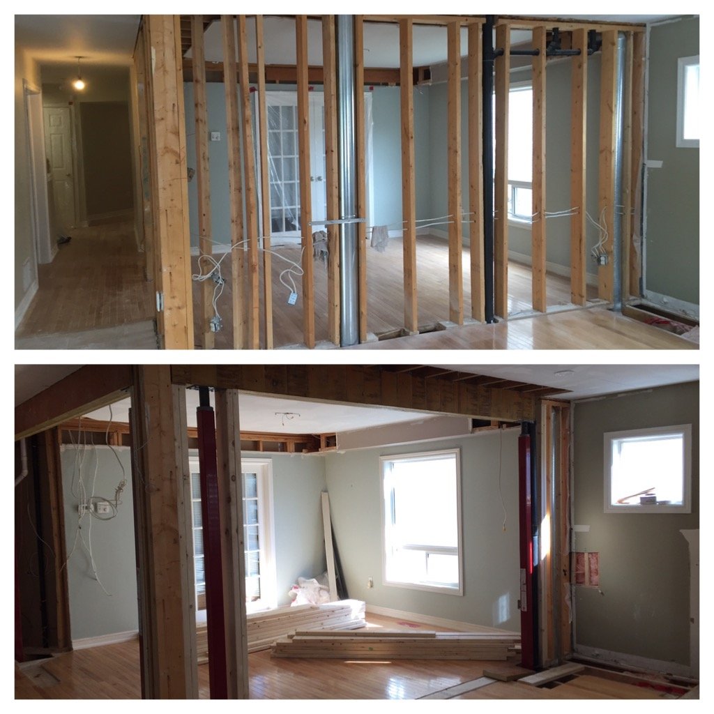 Before and after open concept construction project.JPG