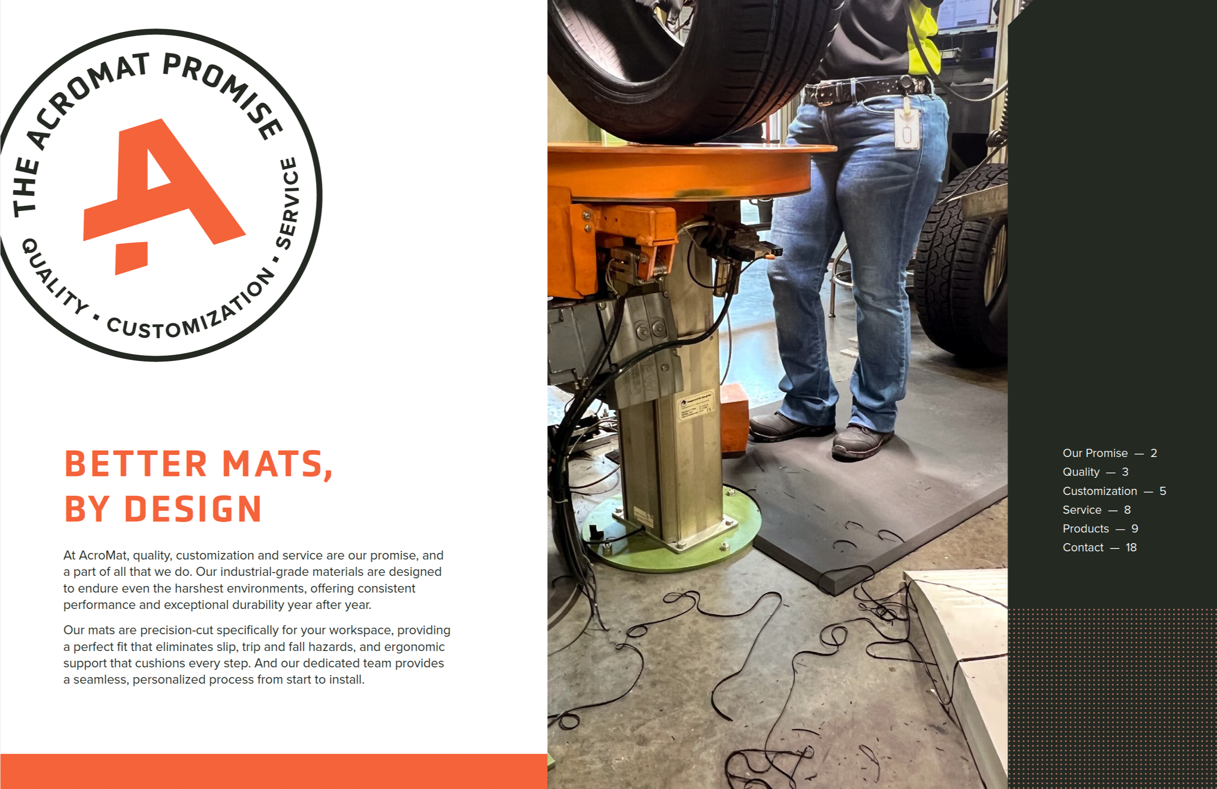 kick product catalog layout design for acromat