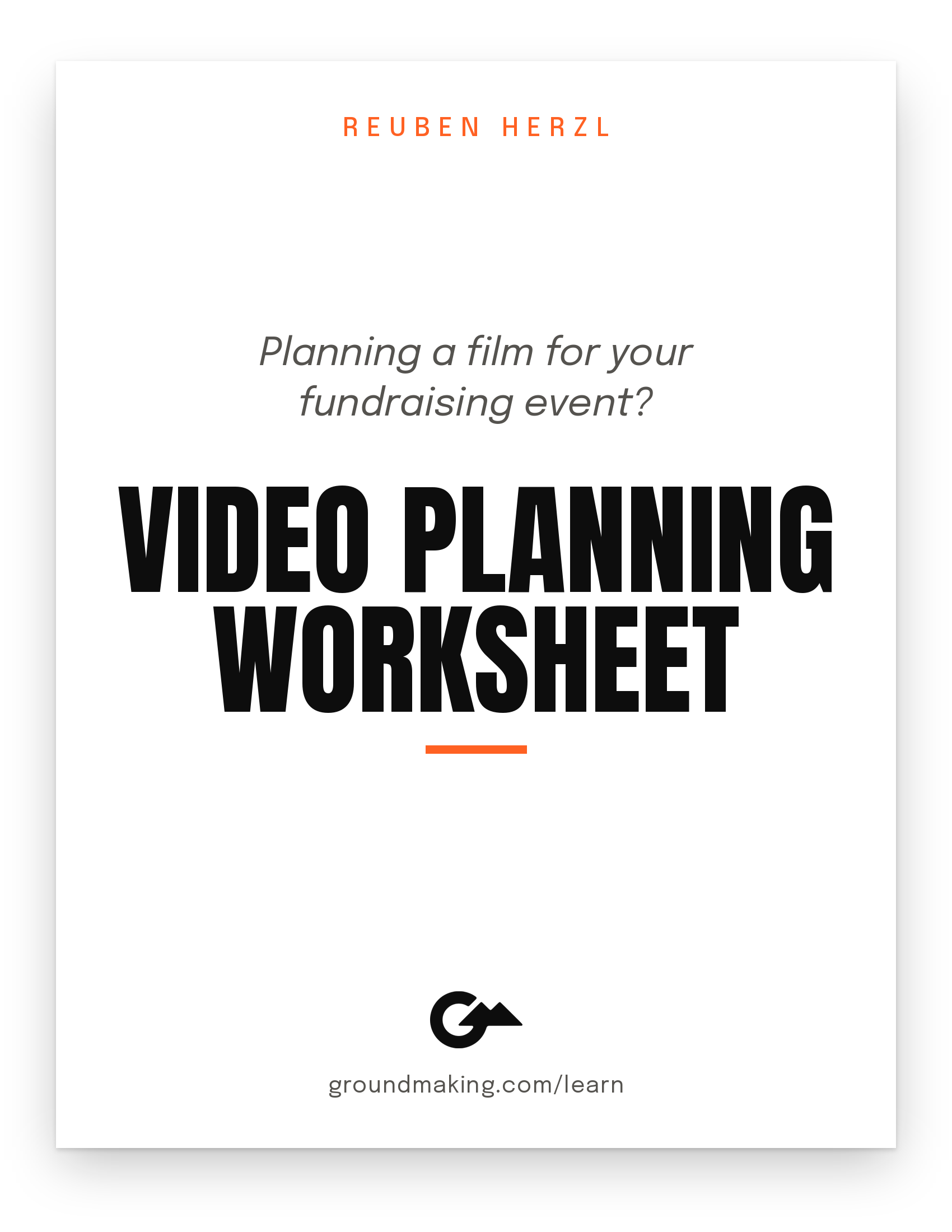 Cover of the video planning worksheet