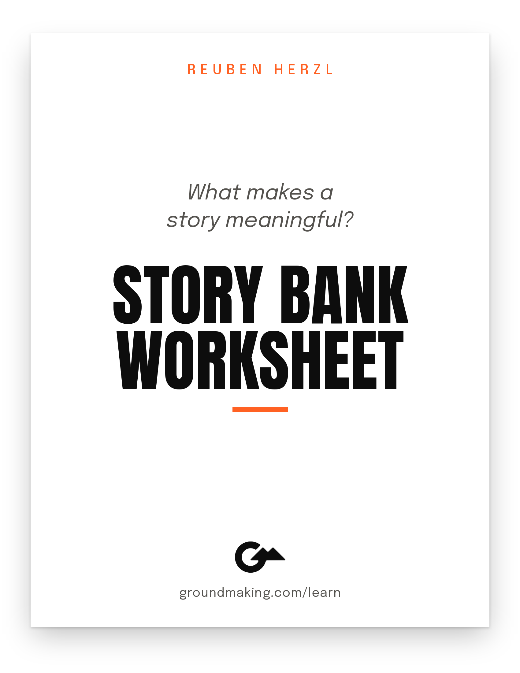 Cover of the Story bank worksheet