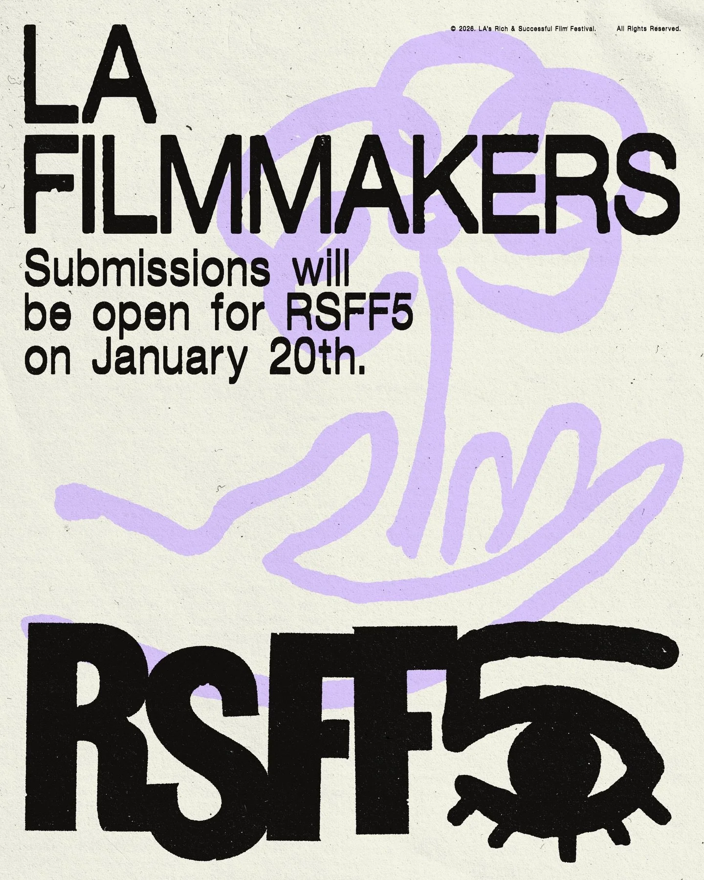 BIG news&hellip;.. RSFF5 submissions open NEXT WEEK, on January 20! Send us your short, play at the Egyptian Theatre, and meet the next generation of filmmakers.

Year 5. This is the year we all make a million dollars.