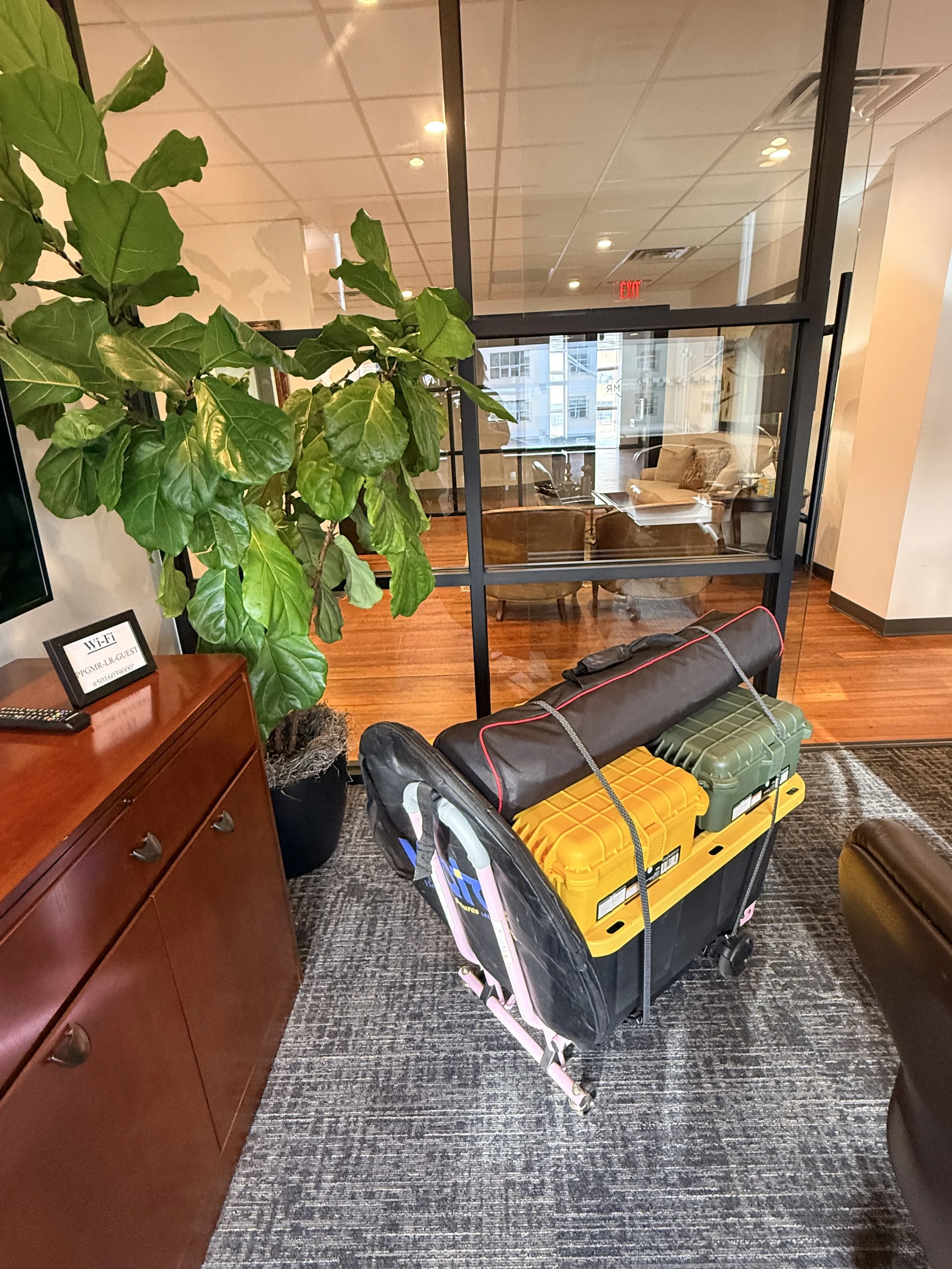 packed up equipment video deposition
