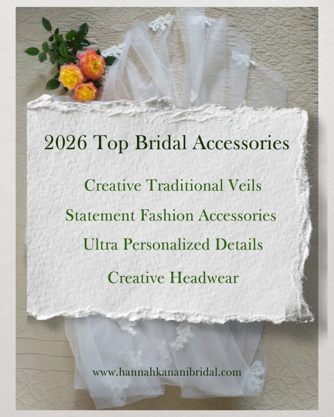 Creativity for Brides in 2026

Personal creativity has been accepted into  wedding styles for 2026 . So brides-to-be, don't be afraid to be bold and to show off your personal style on your wedding day. 

If you need a little help along the way Hannah