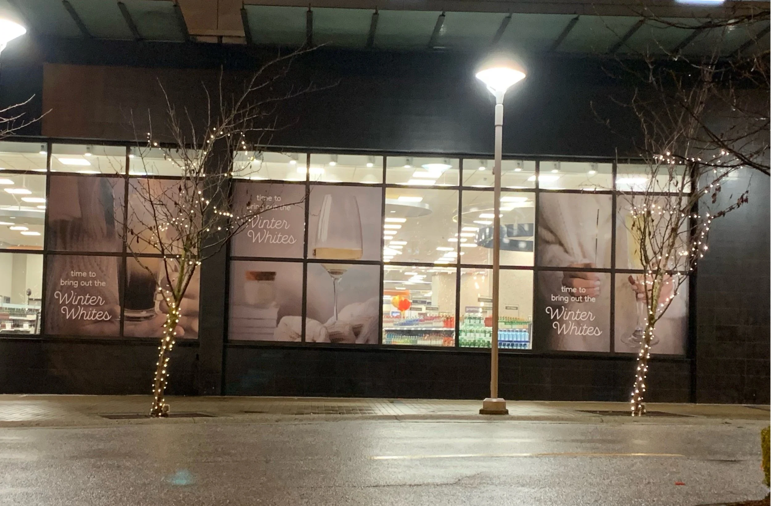 Winter 2022 Window Large Format Display at BCLIQUOR Retail Store Park Royal
