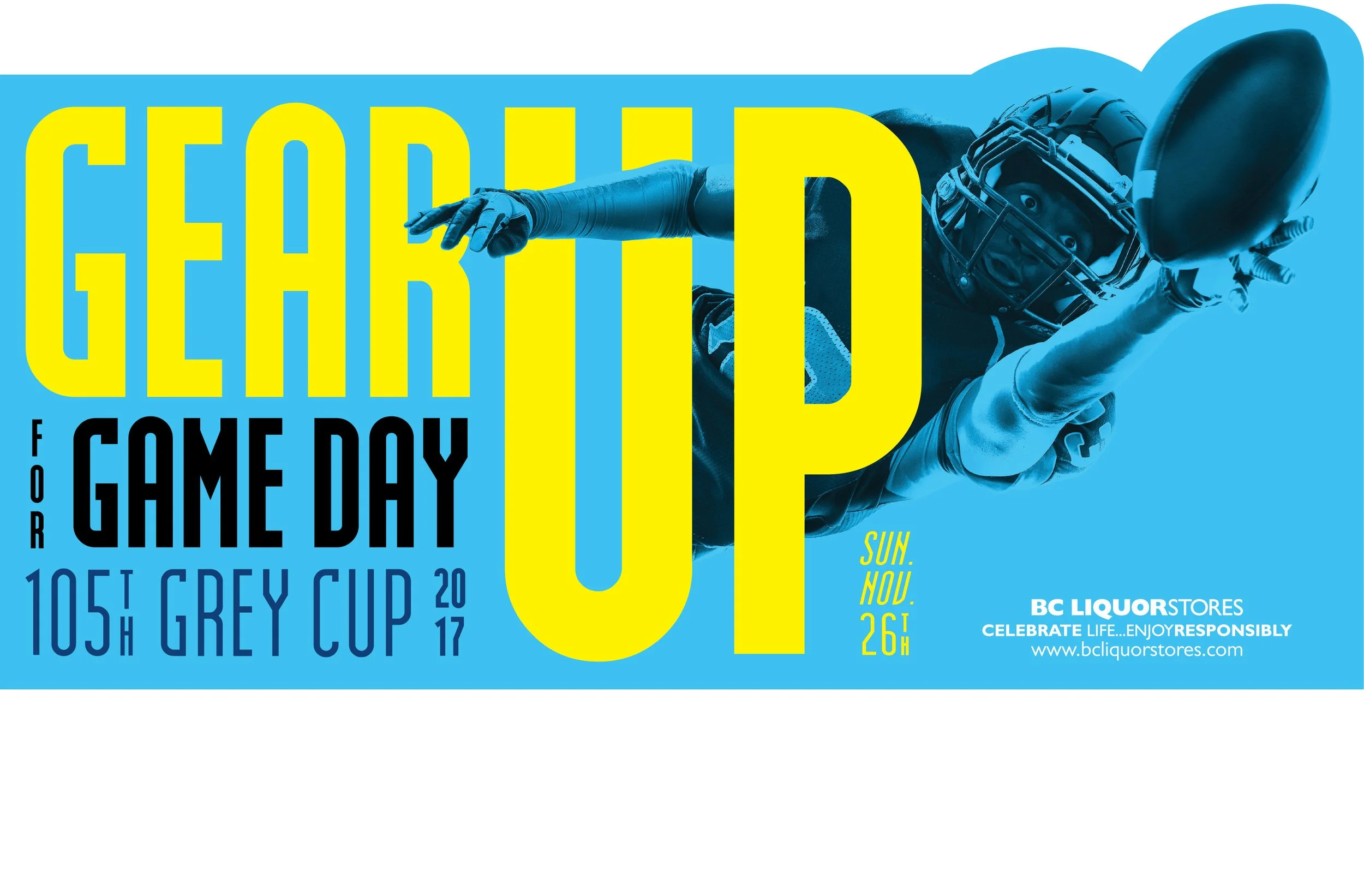 Design Featuring Typography Interacting with Imagery for BCL Grey Cup Sign 2017