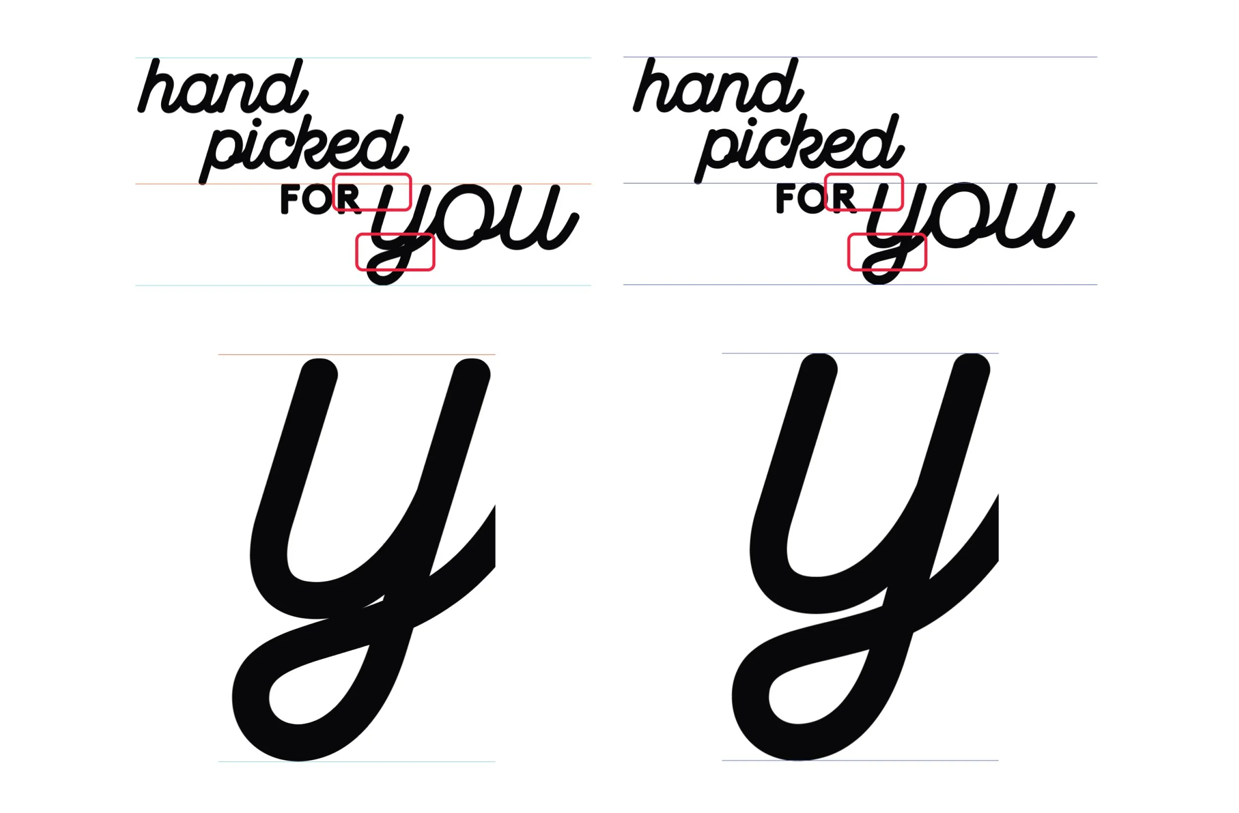 Before (left) & After (right): My customized scaling and adjustments to letterforms accommodated the manufacturing process of the sign and provided greater readability for customers.