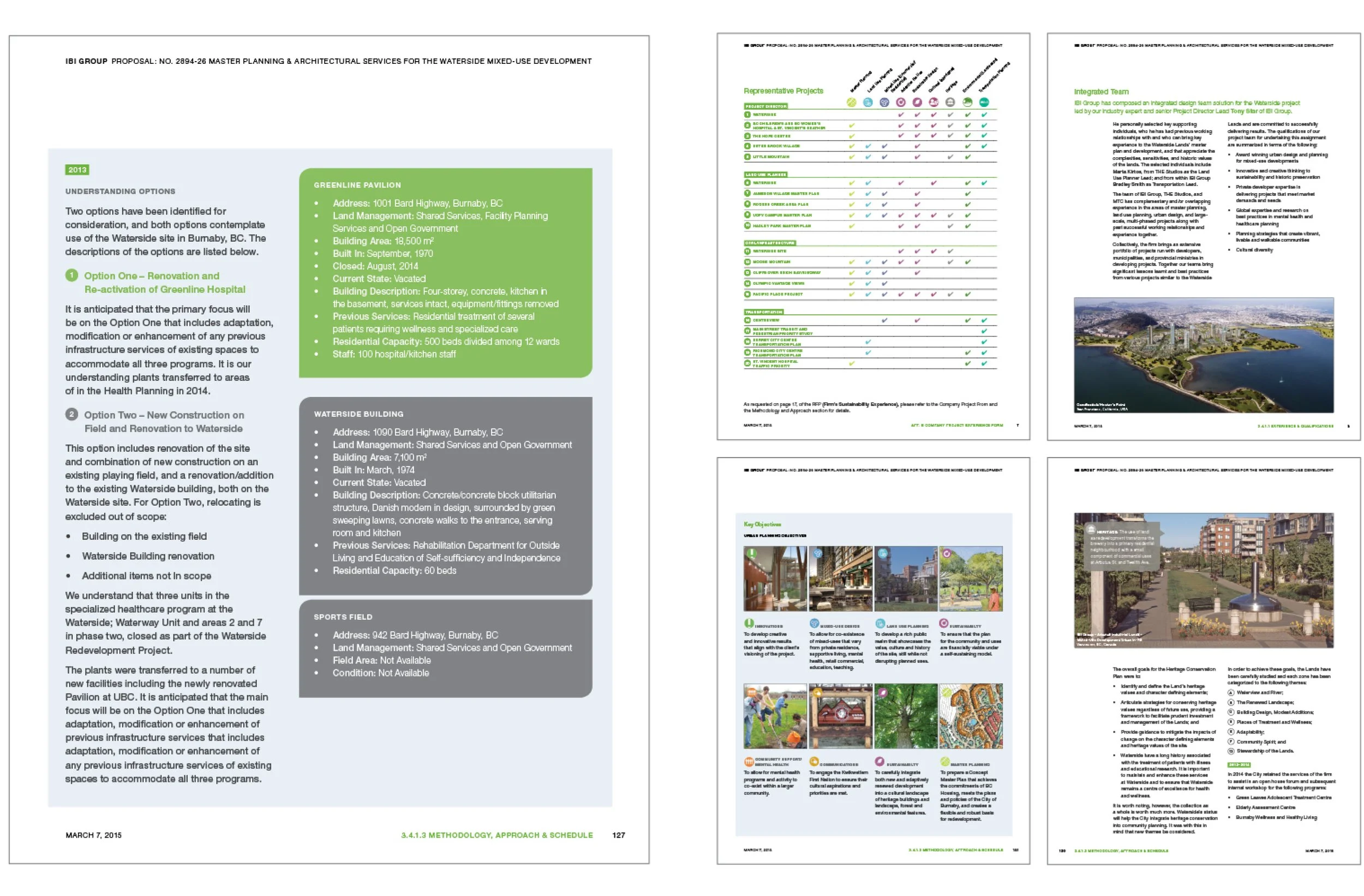Proposal Layouts: Detailed facts are simplified into groups and information graphics