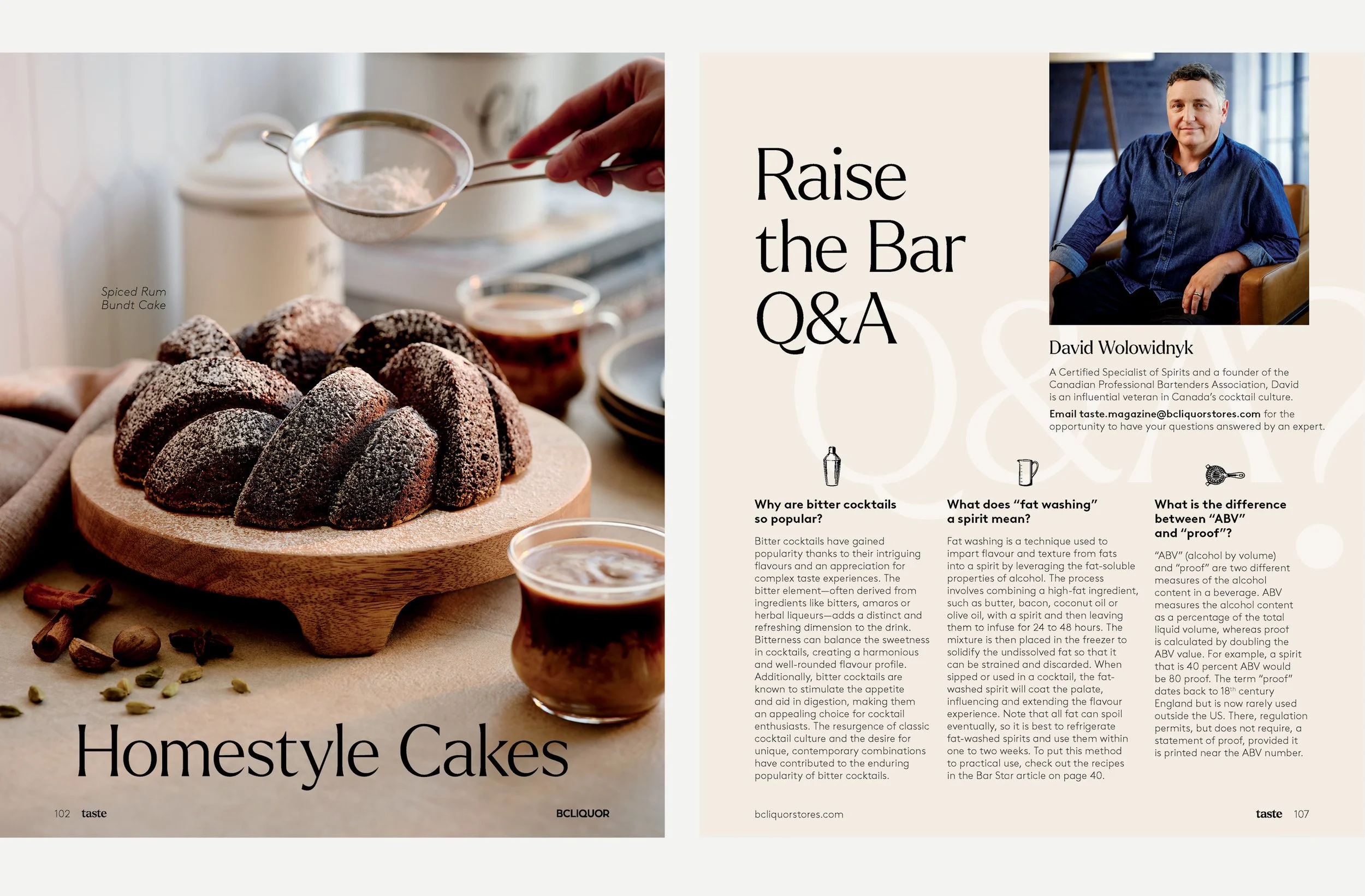 Fall 2023: Titles set in the rebrand primary font Larken help bridge old and new styles, like in the newly established “Raise the Bar Q&A” serial article.