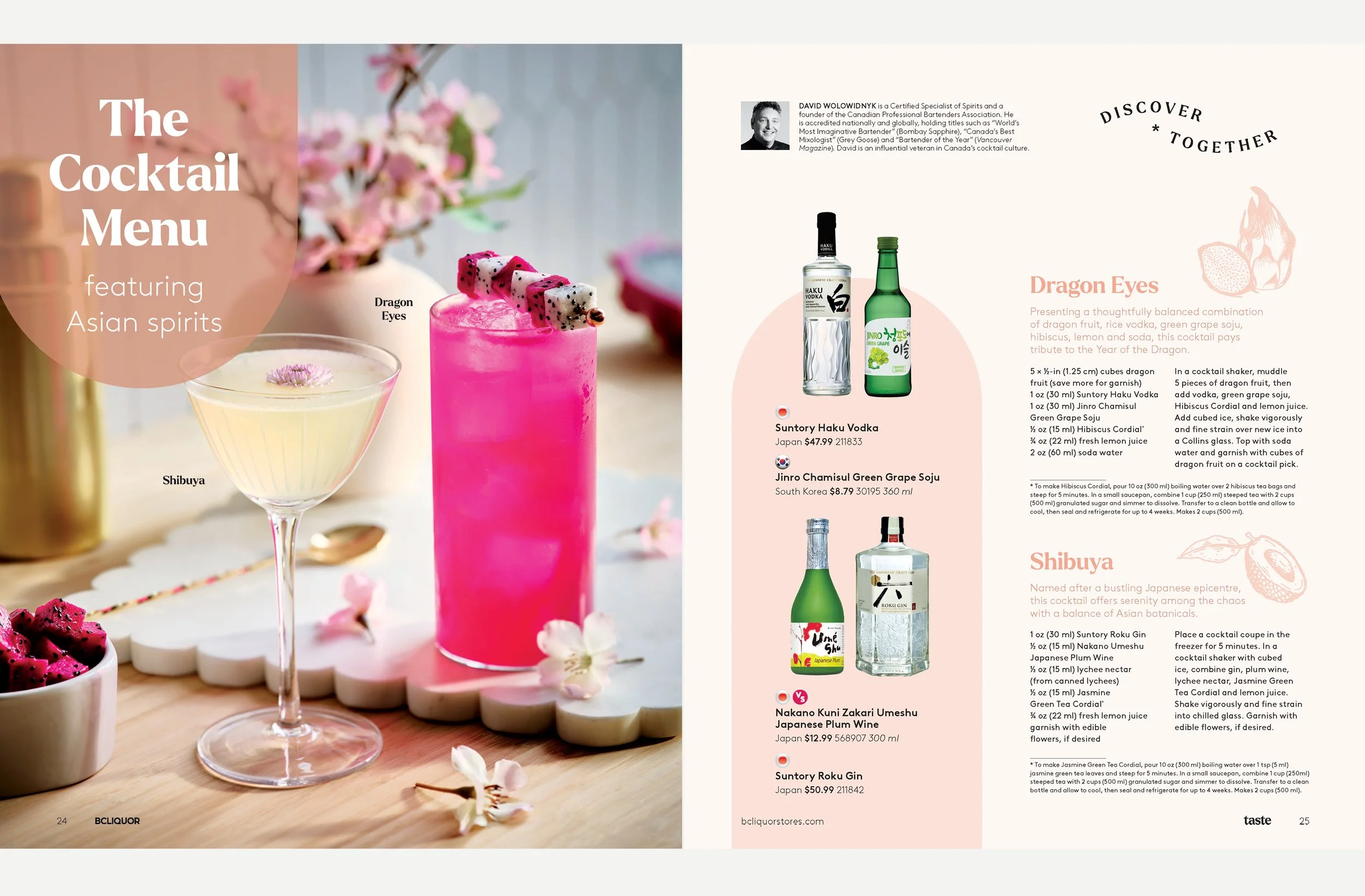 Spring 2024 – Sample “The Cocktail Menu”: This refreshing new layout lets cocktail aficionados easily navigate through recipes.
