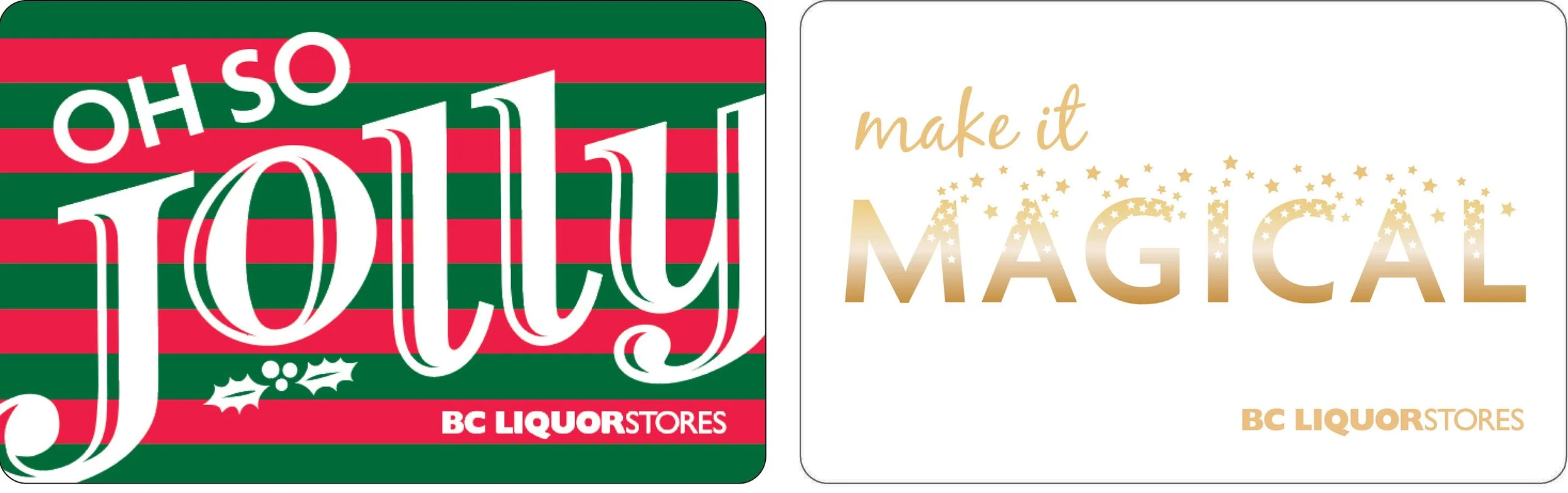 Designs Featuring Typography for BCL Holiday Gift Cards 2018 & 2020