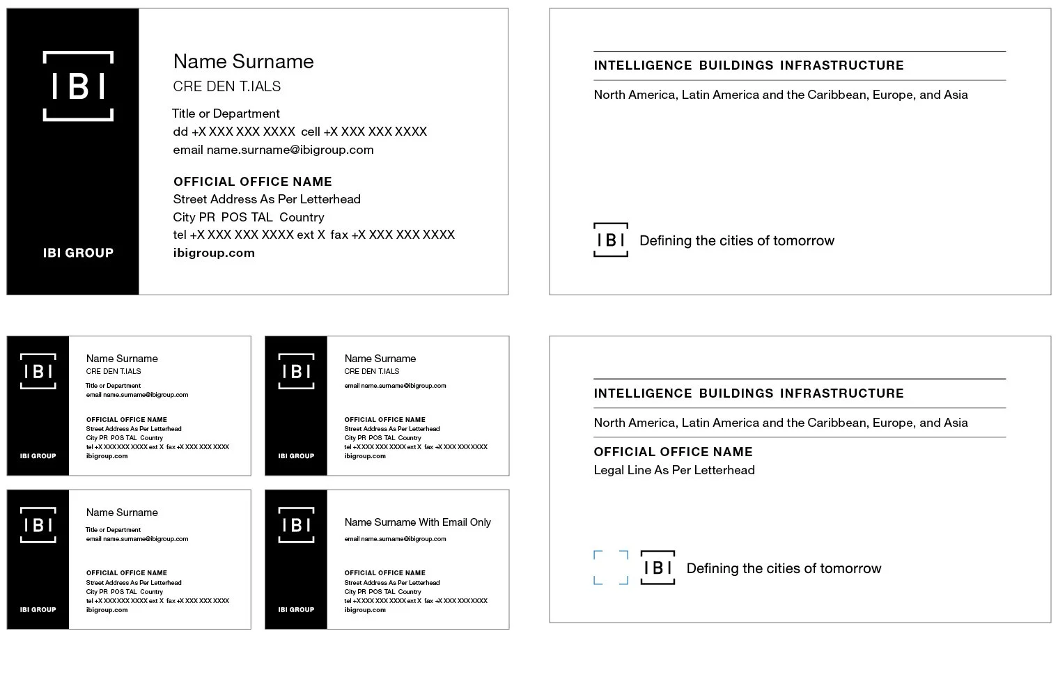 Identity/Business Card with phased adoption of branding for newly acquired firms.