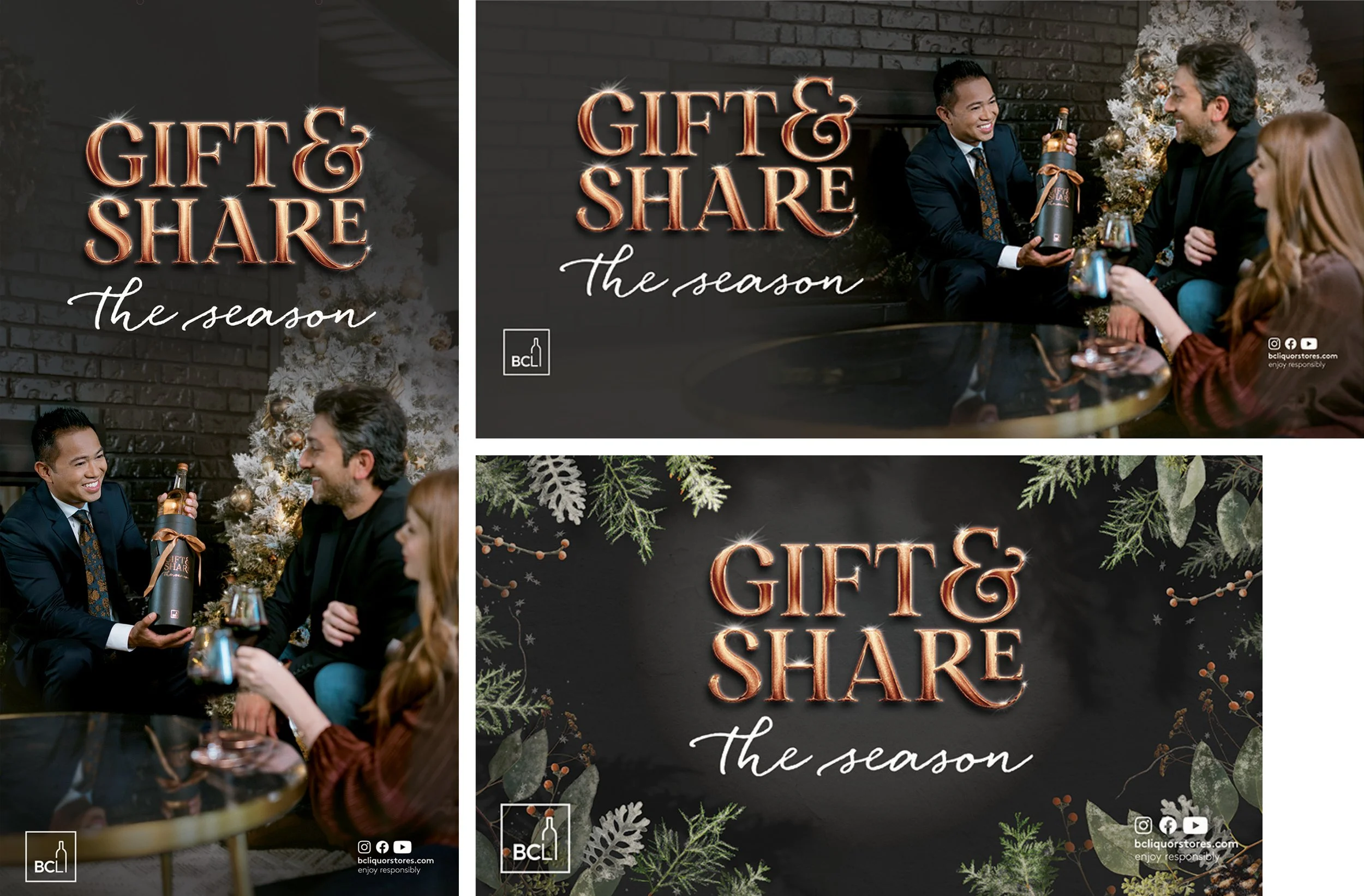 Designs for In-store Collateral: Main theme Floor Stand Dangler, Double Backer Card, and COM Sign