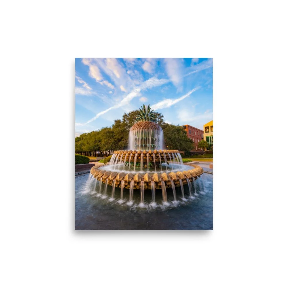 Pineapple Fountain at Waterfront Park Charleston SC - fine art photography print by Palm Social