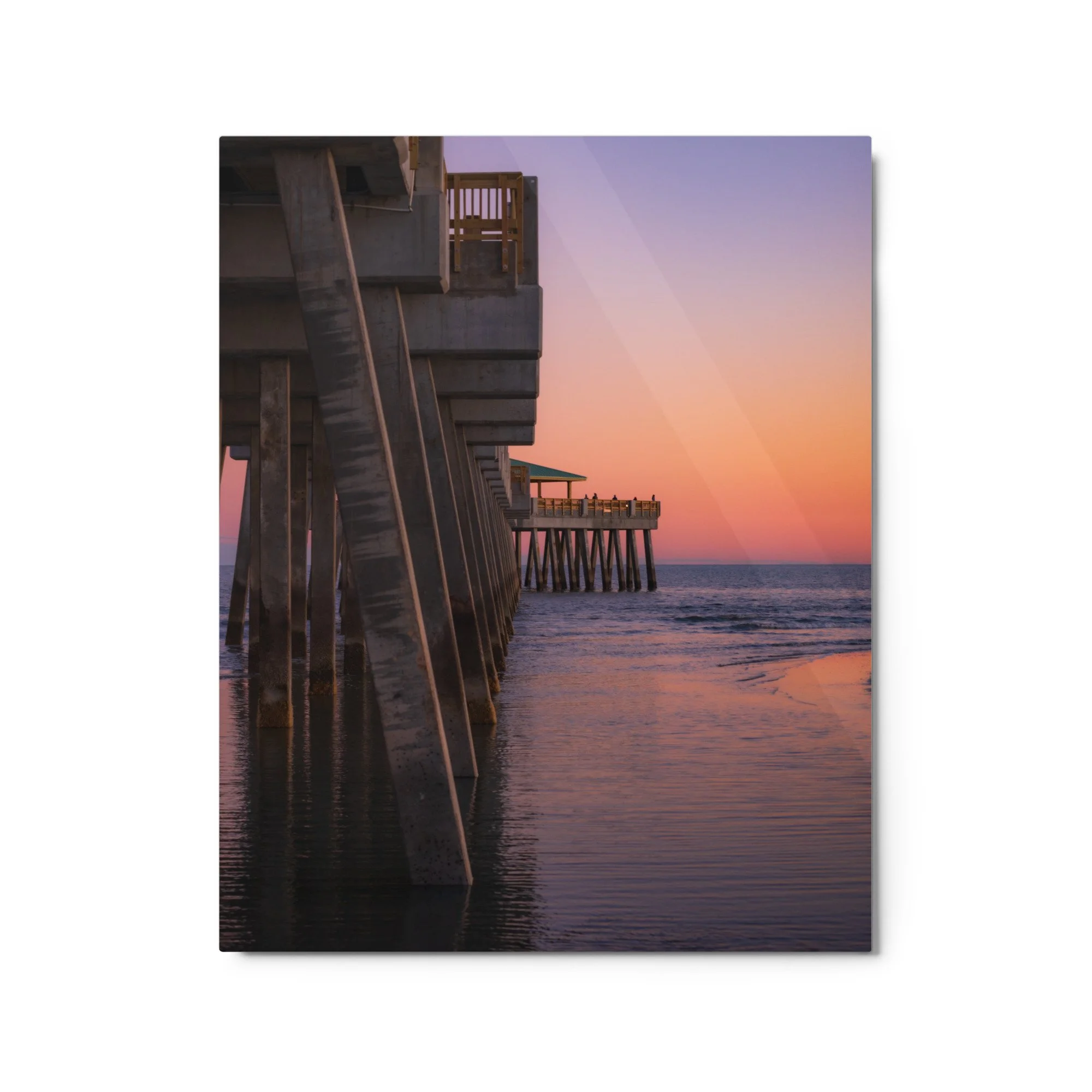 Folly Beach Pier at sunset metal print, Charleston SC