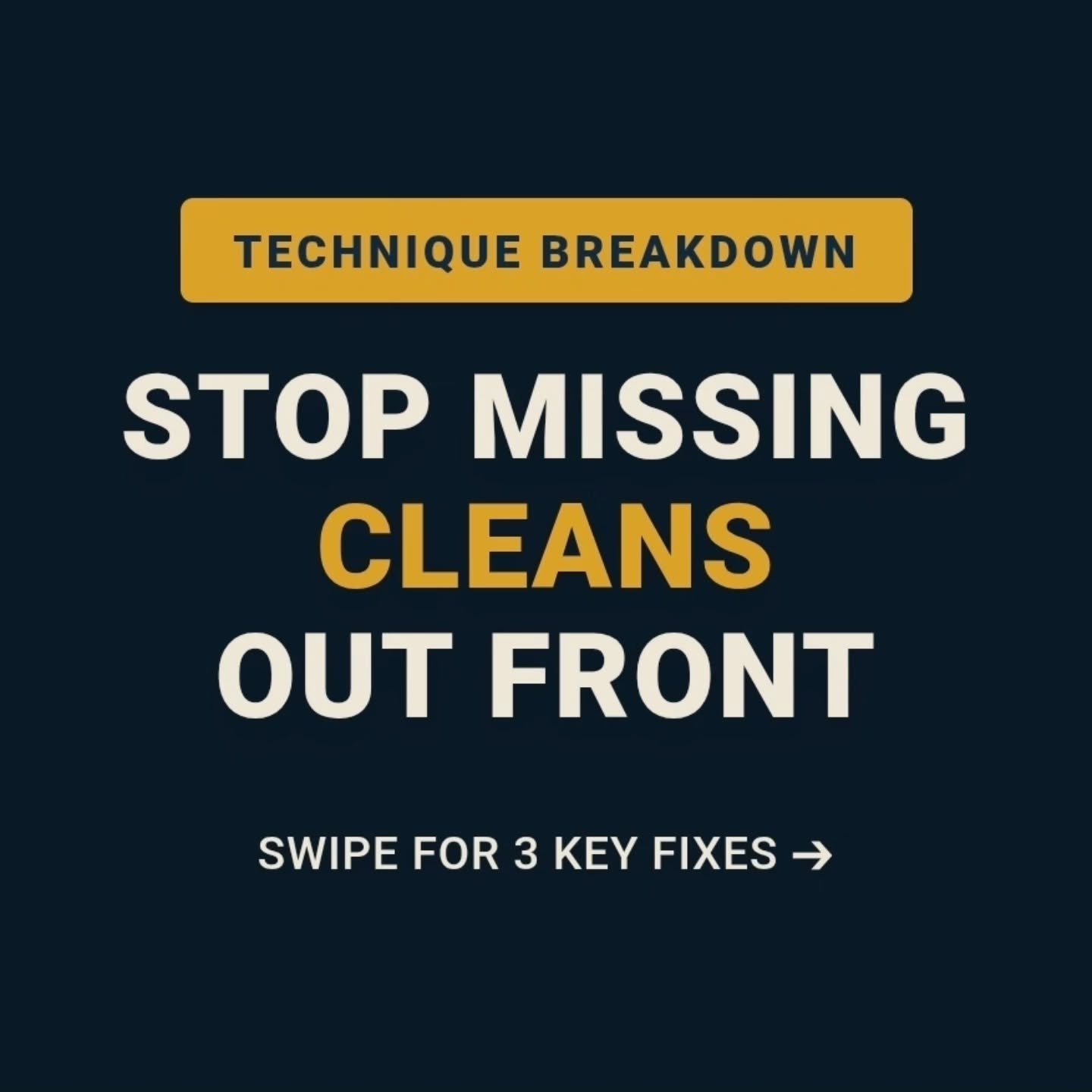 There is nothing more frustrating than having the leg strength to stand up a heavy clean, but missing it forward because of a technical breakdown. 🛑👇

​If your cleans are constantly crashing on your collarbones or pulling you onto your toes, you pr